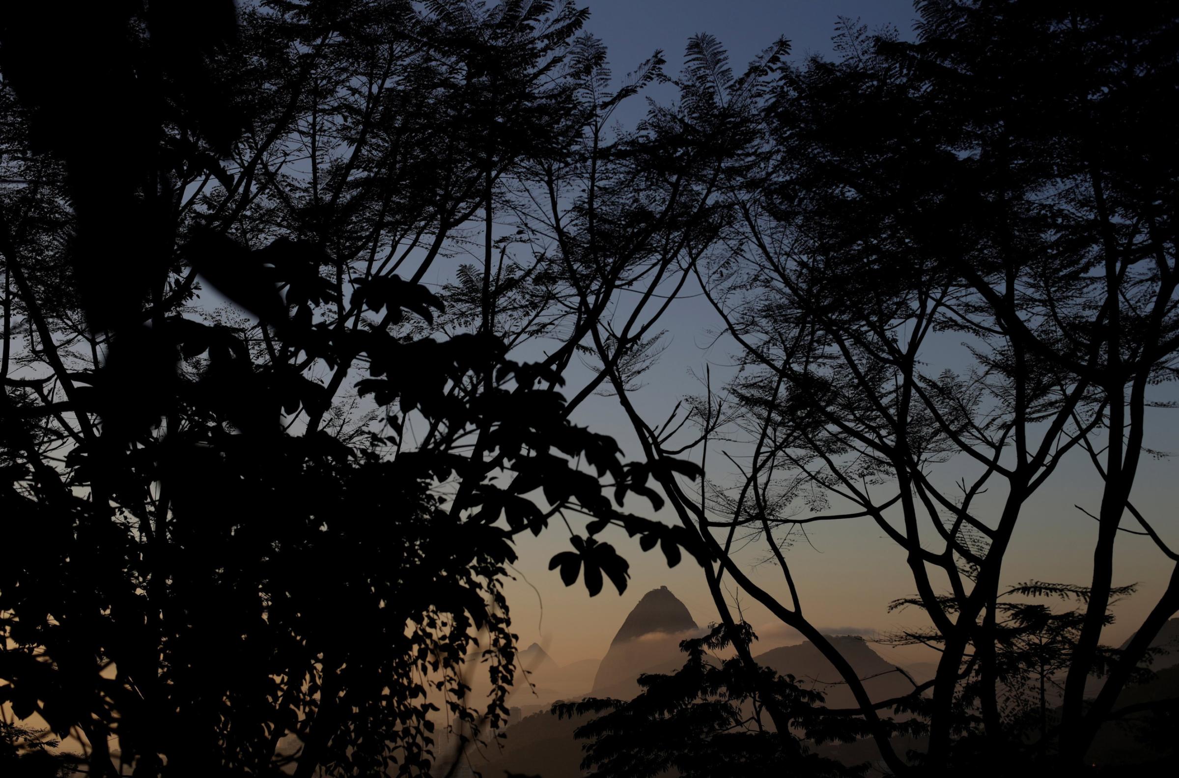 Sugarloaf Mountain is seen from the Santa Teresa neighbourhood during sunrise in Rio de Janeiro, June 16, 2016.
