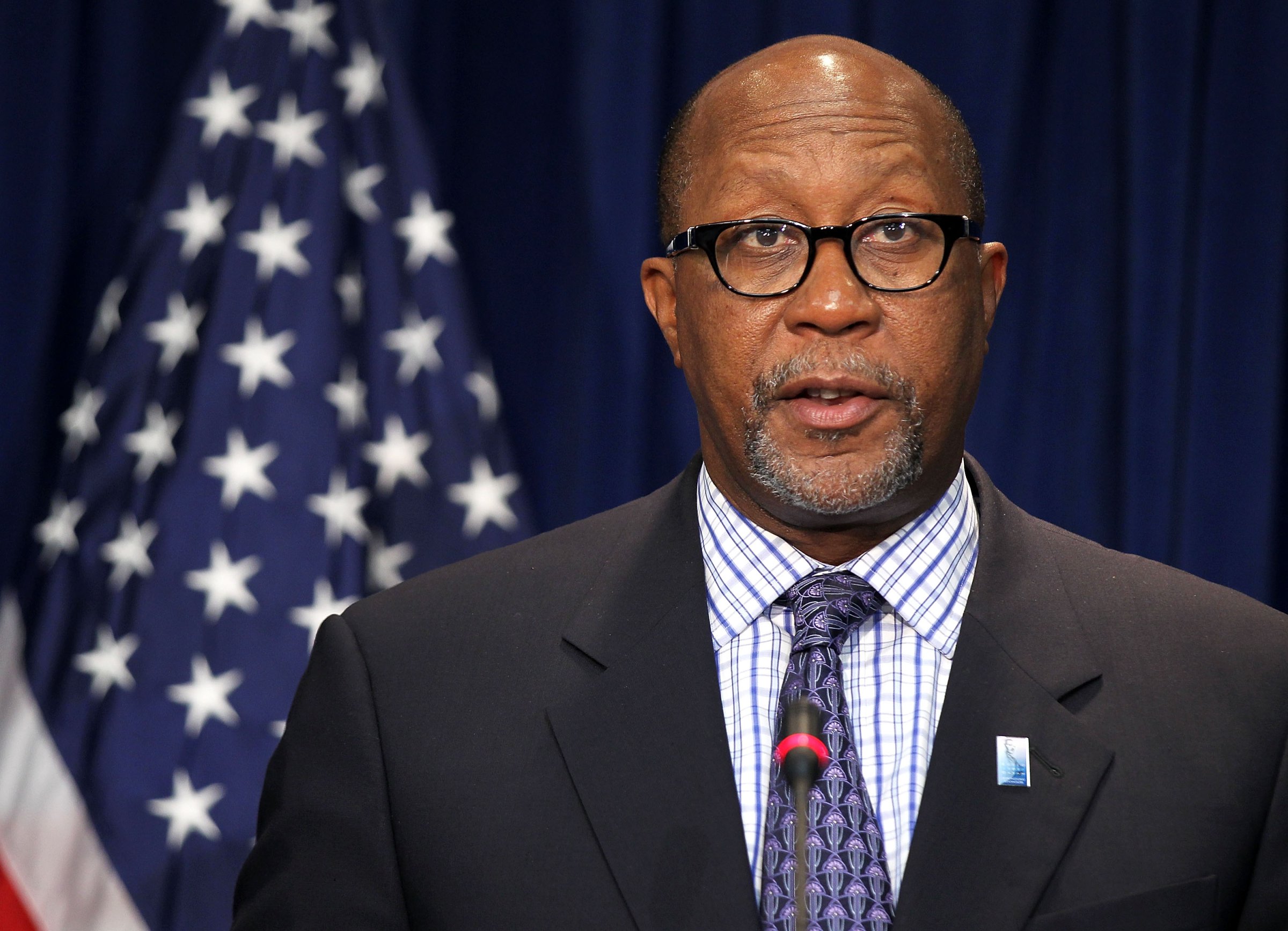U.S. Trade Representative Ron Kirk speaks as he announces a trade enforcement action against China in Washington, DC., Sept. 20, 2011.