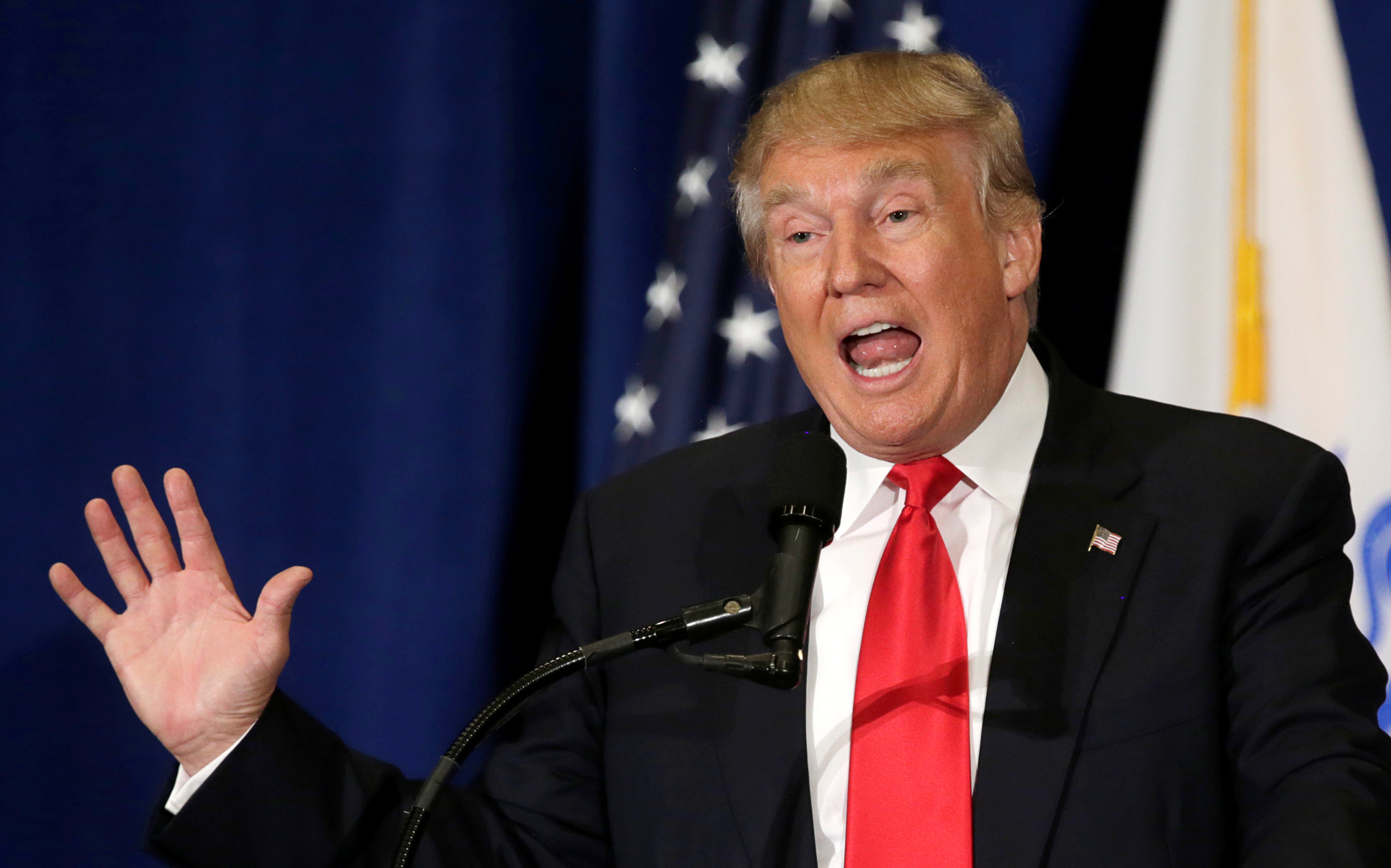 Presumptive Republican presidential nominee Donald Trump delivers a speech in Virginia Beach, Virginia U.S. July 11, 2016. (Gary Cameron—REUTERS)