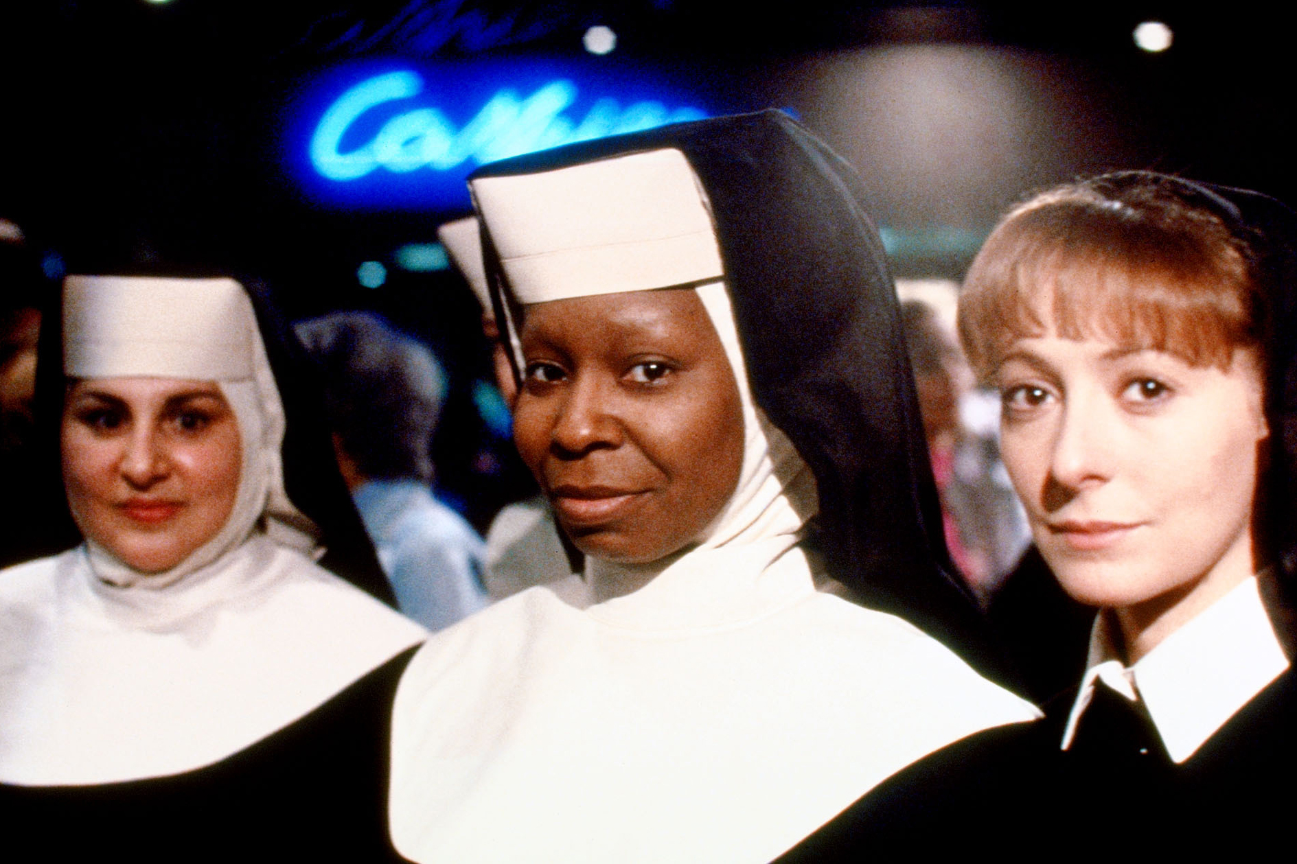 Movie: Sister Act, 1992; Play: Sister Act, 2009.