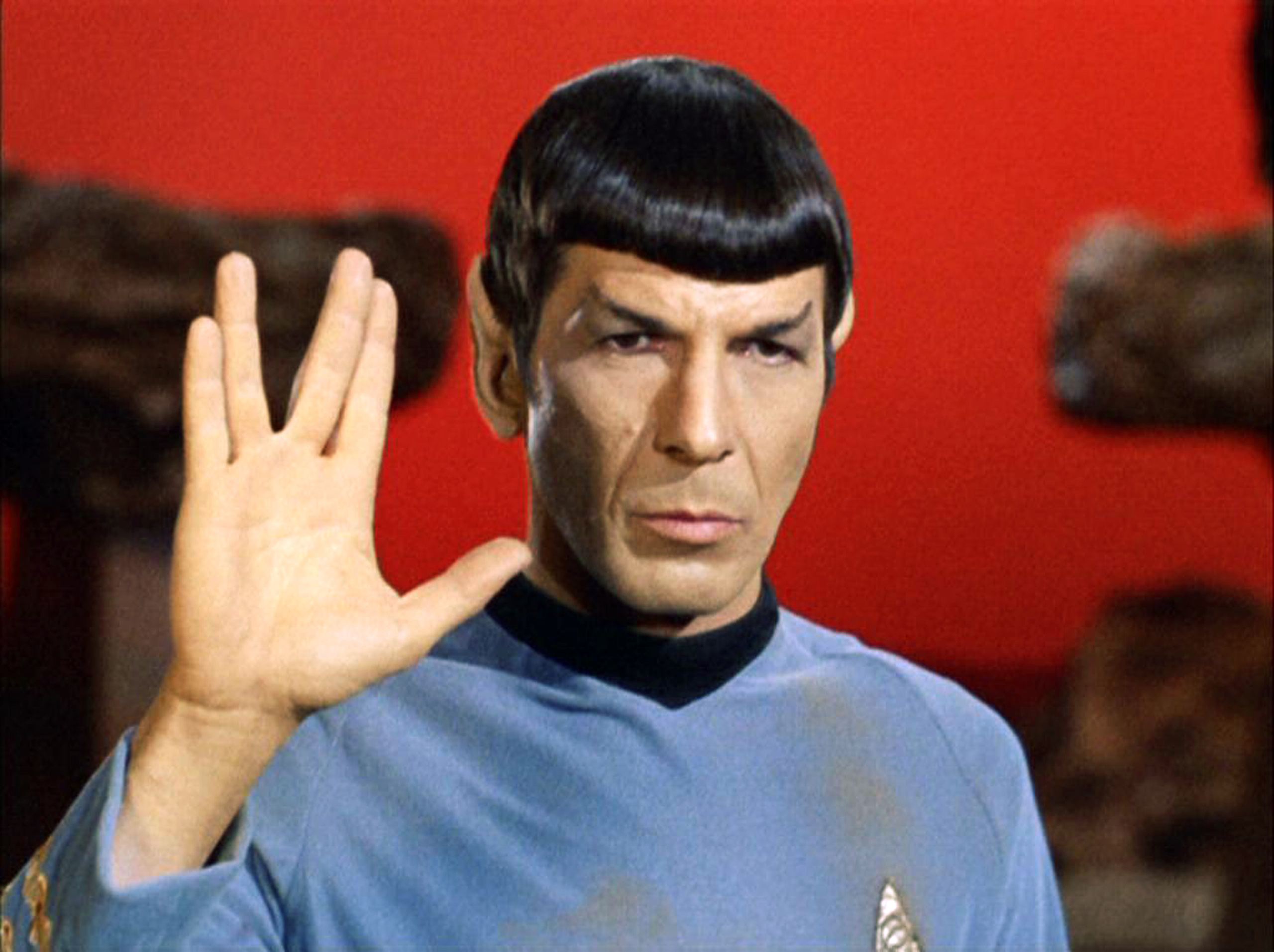 Spock shows the Vulcan salute, usually accompanied with the words, "Live long and prosper'" Sept. 15, 1967. (CBS/Getty Images)