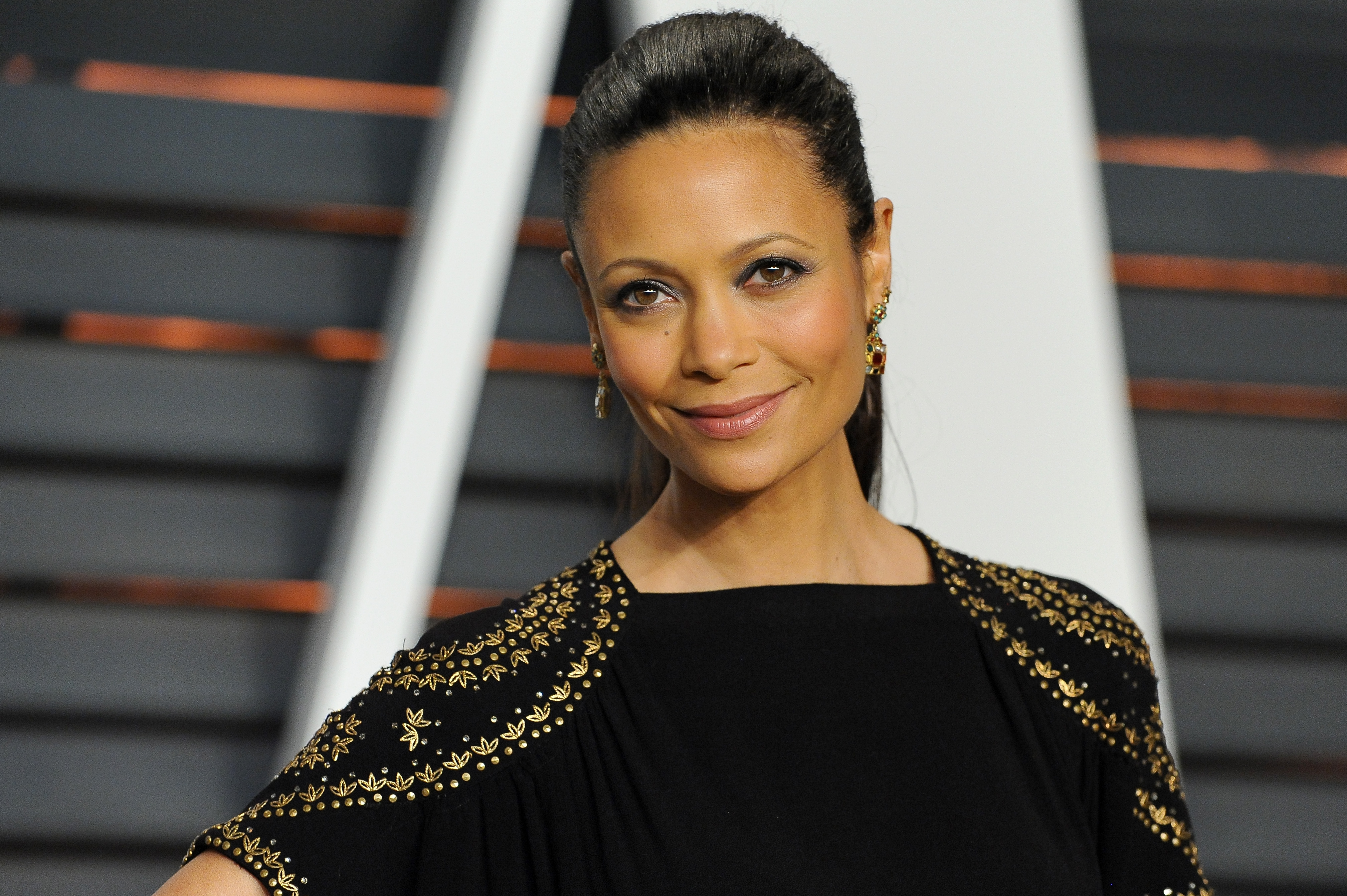 Actress Thandie Newton attends the 2015 Vanity Fair Oscar Party hosted by Graydon Carter at Wallis Annenberg Center for the Performing Arts on February 22, 2015 in Beverly Hills, California. (Jon Kopaloff—FilmMagic)