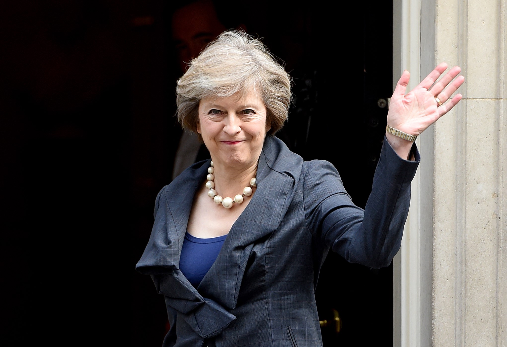 Theresa May arrives for David Cameron's final cabinet meeting before she takes over and appoints a new office, in London, on July 12, 2016. (Kate Green—Anadolu Agency/Getty Images)