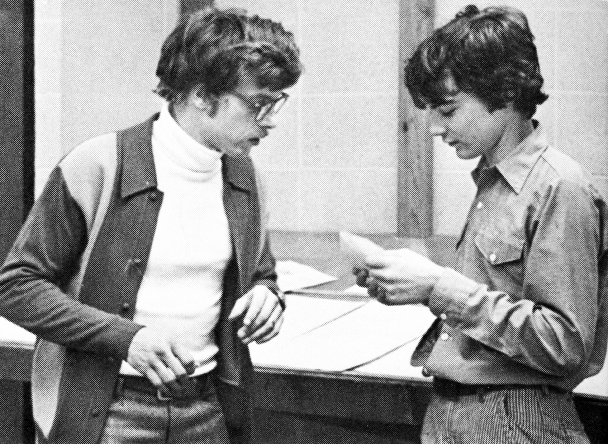 Tim Kaine, right, during his junior year at Rockhurst High School in Kansas, Mo. in 1975.