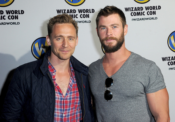 Actors Tom Hiddleston and Chris Hemsworth of 'Thor' on day 3 of Wizard World Comic Con Philadelphia 2016 held at Pennsylvania Convention Center on June 4, 2016 in Philadelphia, Pennsylvania.