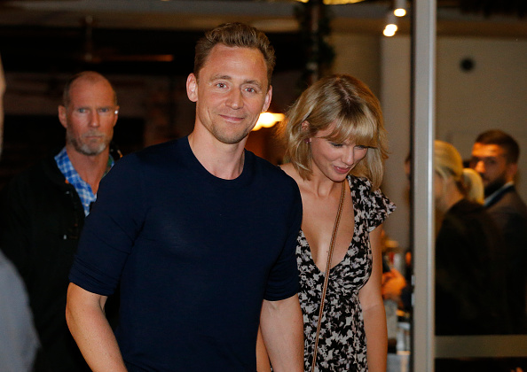 Actor Tom Hiddleston and singer Taylor Swift leave restaurant 'Gemelli Italian' in Broadbeach on the Gold Coast, Queensland.