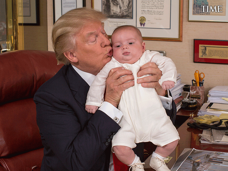 Donald Trump Kisses His Baby Grandson Time