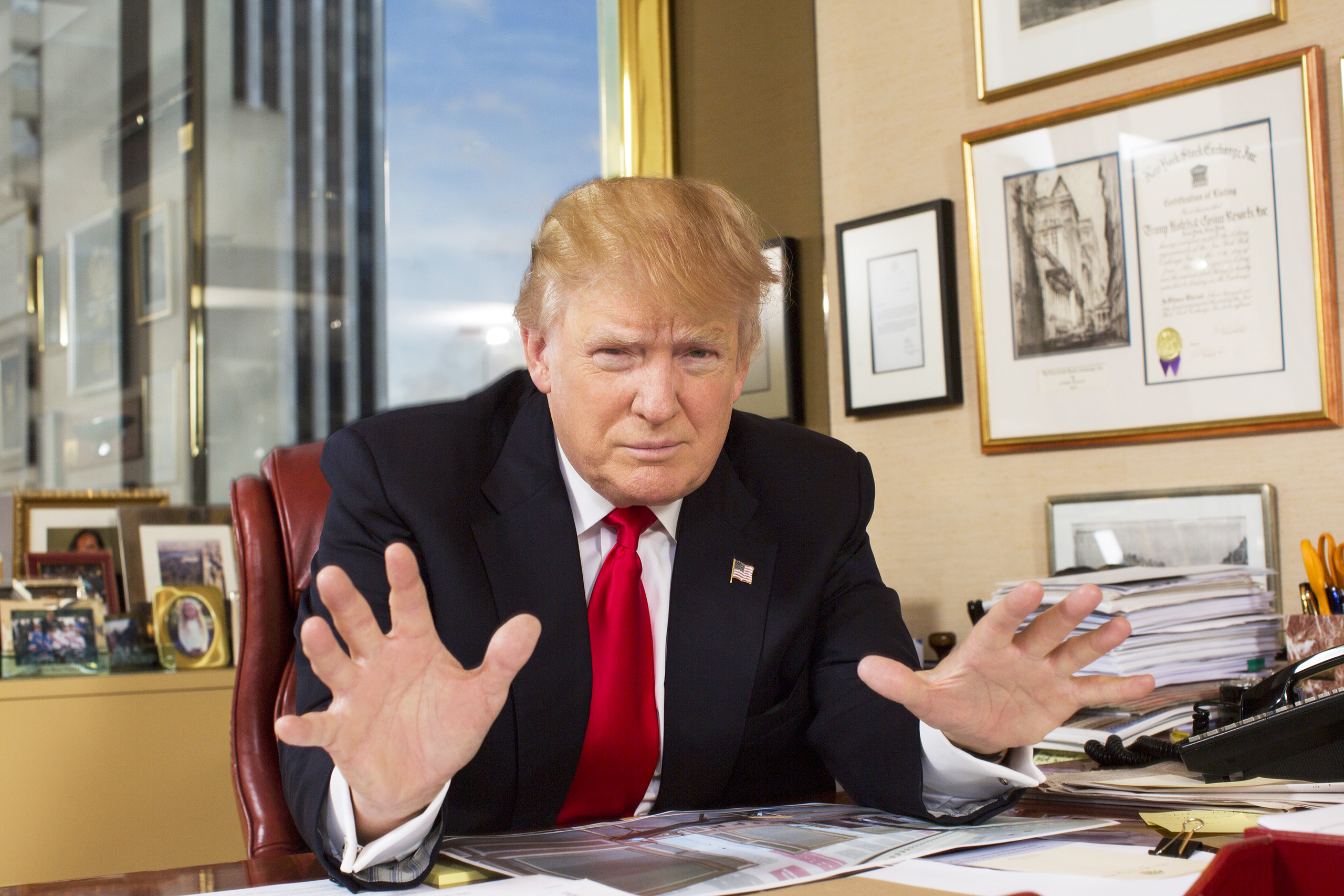 Republican presidential candidate Donald Trump in his office at Trump Tower in New York City on July 11, 2016.
