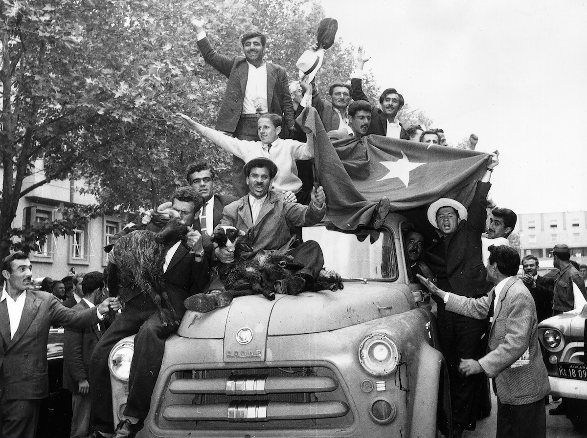 Demonstrators celebrate the new government of Turkey, on May 27, 1960. (ullstein bild / Getty Images)