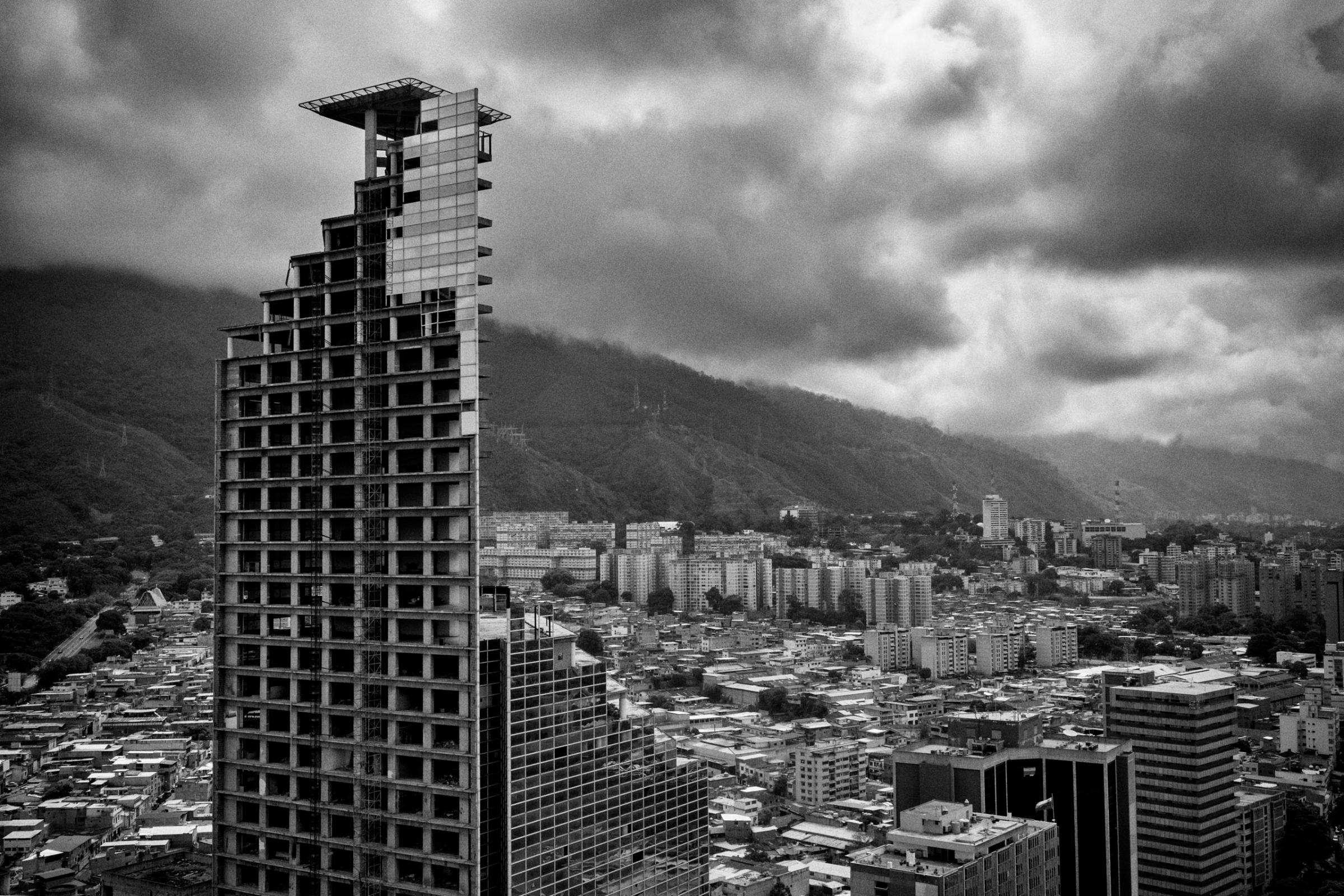 The Tower of David in Caracas was the worlds largest vertical slum, until its inhabitants were evicted. Insecurity and violence plagues the neighboring district around the tower, July 2015