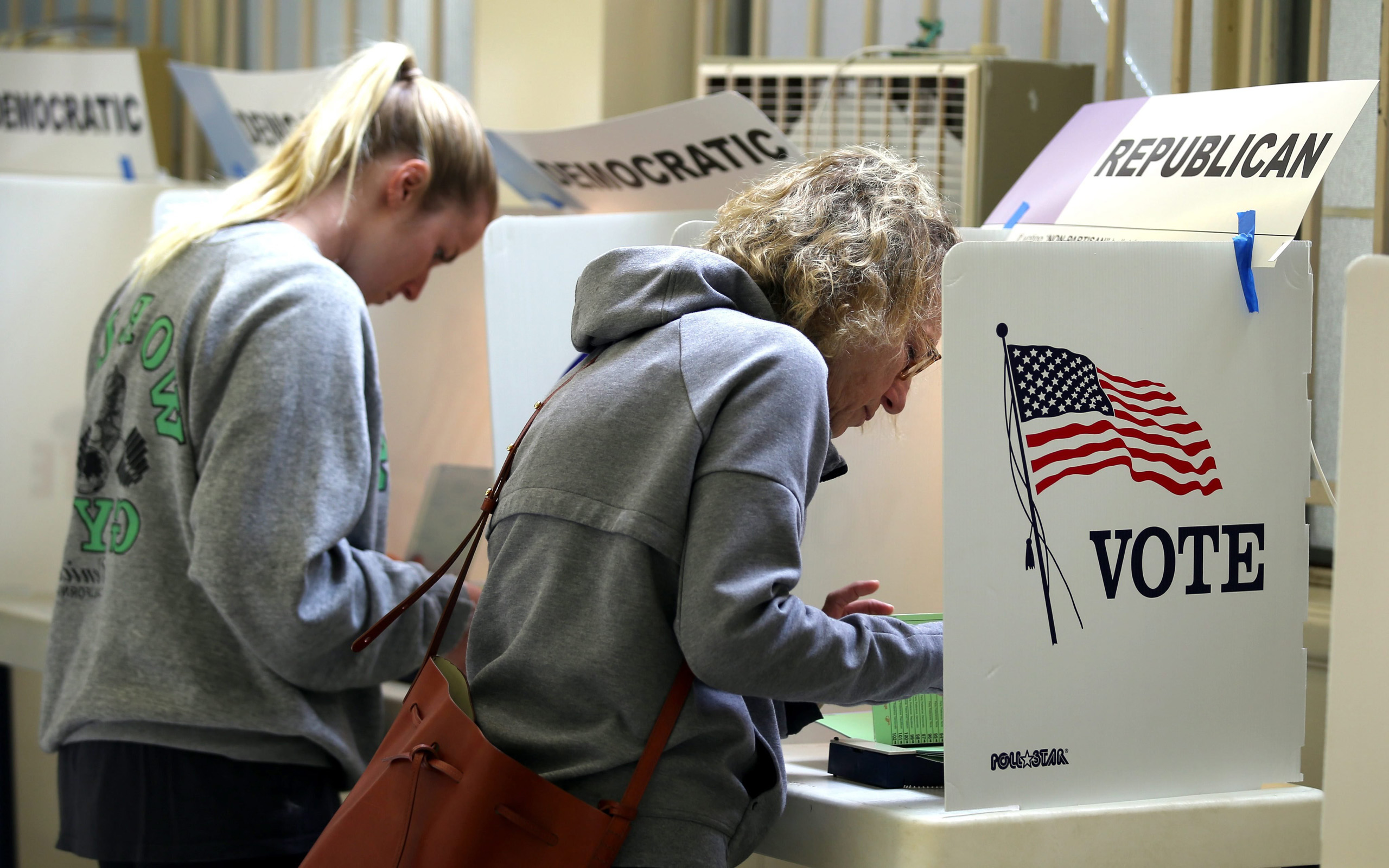 Voters go to the poll in the California primary