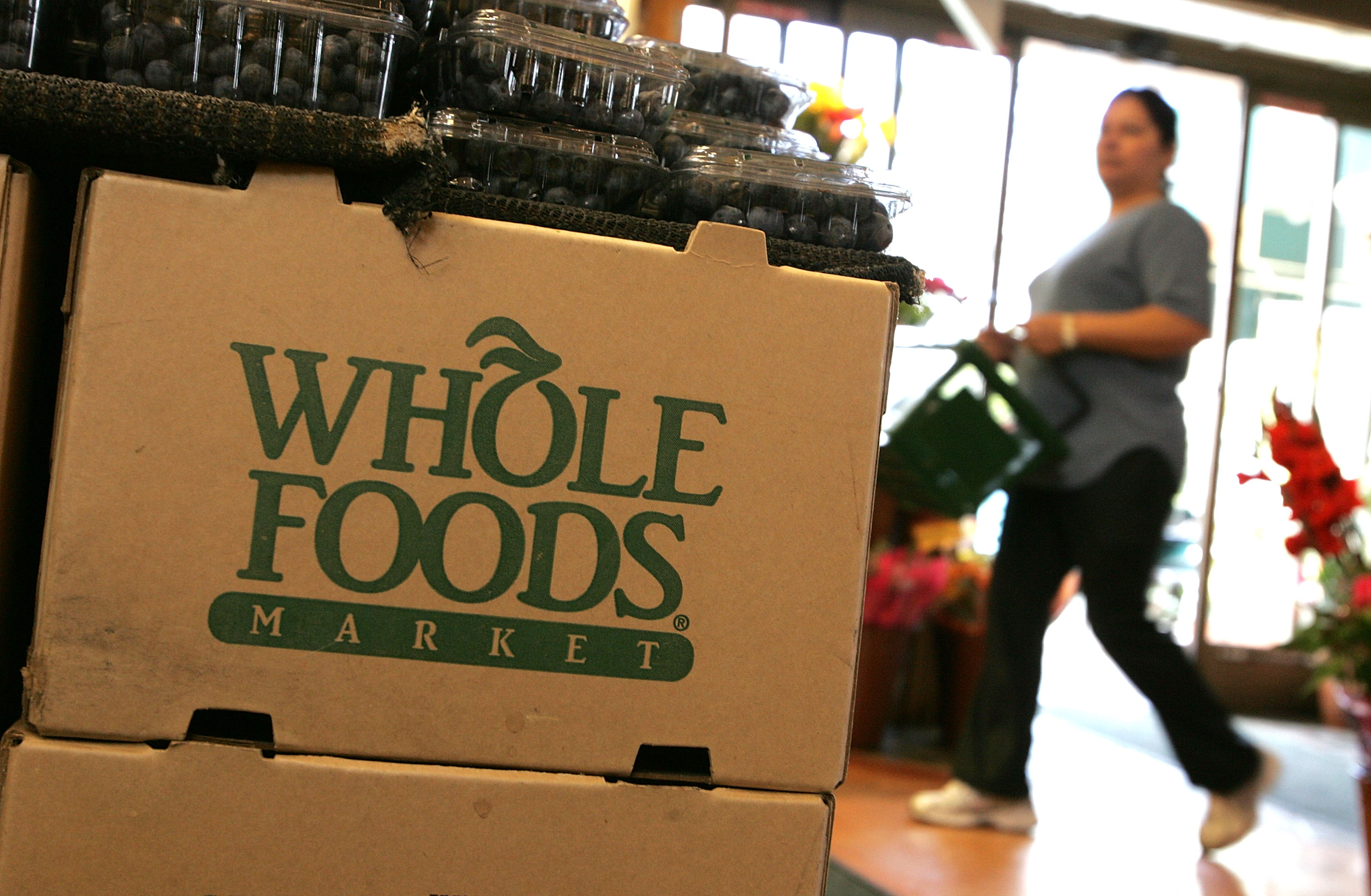 The Whole Foods logo adorns a cardboard box at a Whole Foods Market Feb. 22, 2007 in San Francisco. (Justin Sullivan—Getty Images)