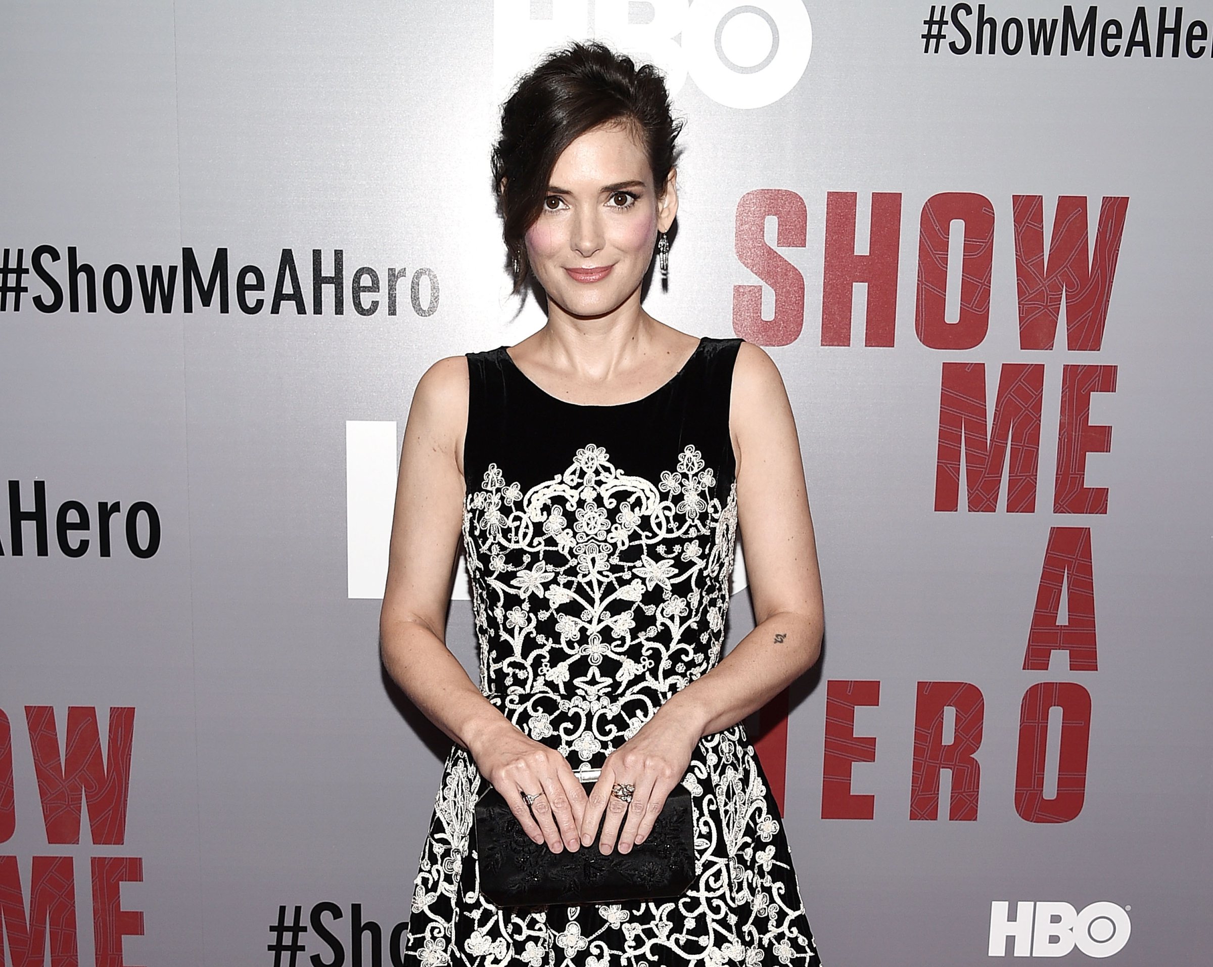 Actress Winona Ryder attends the "Show Me A Hero" New York screening at The New York Times Center on August 11, 2015 in New York City.
