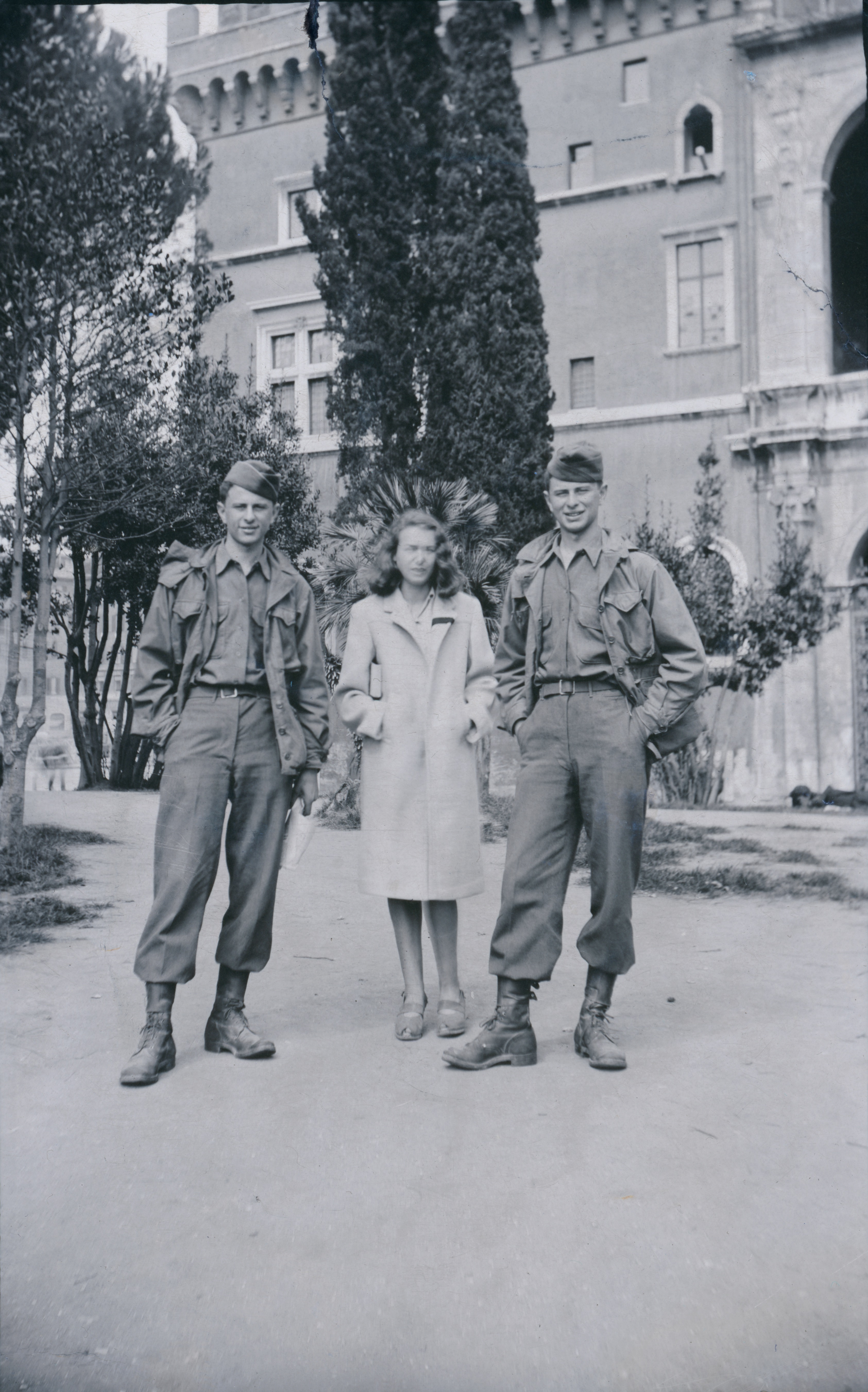 Korkeakivi's father, William Roston (left), and her uncle, Robert Roston, (right) in Italy in 1944.