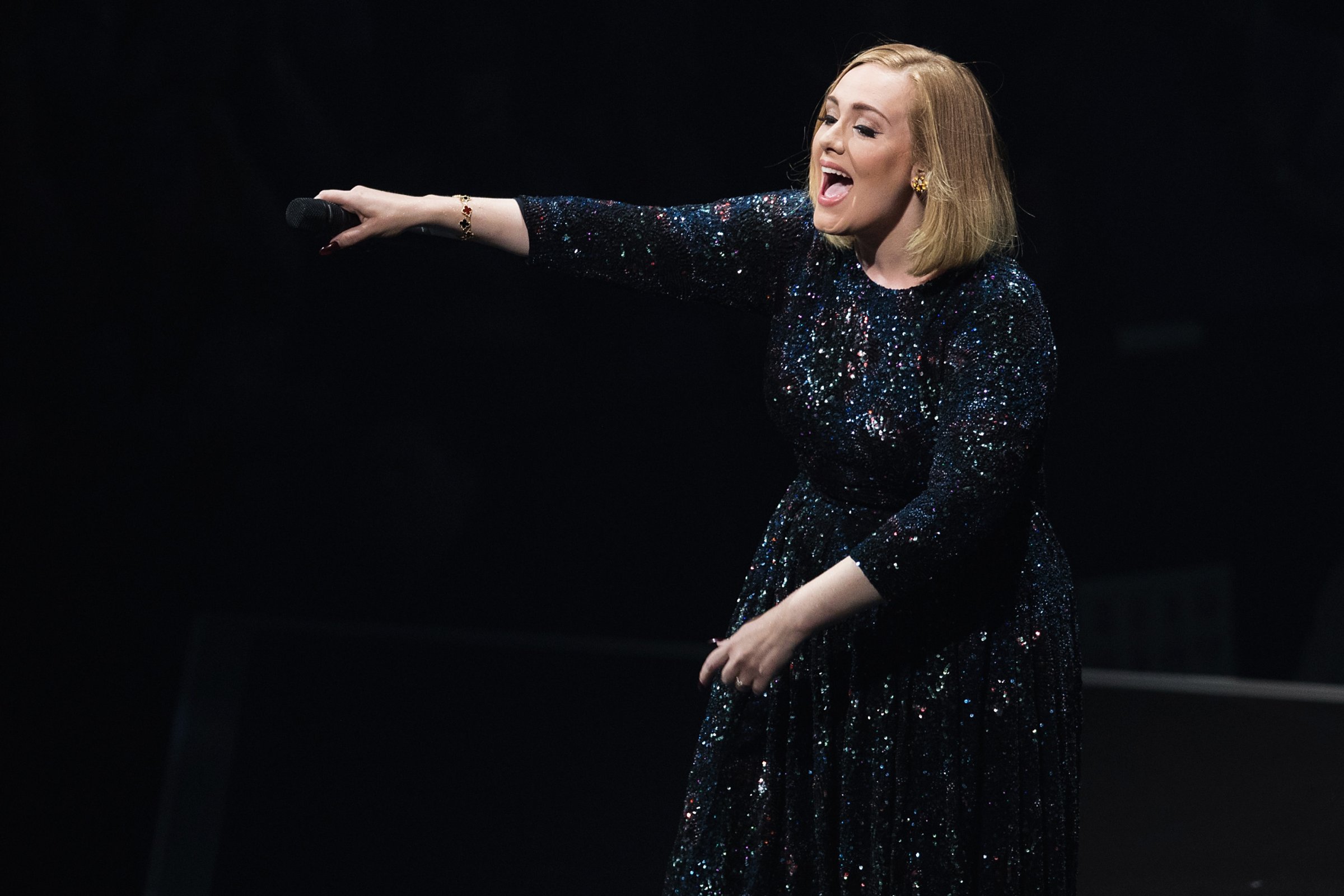 Singer Adele performs on stage during her North American tour at KeyArena on July 25, 2016 in Seattle, Washington.