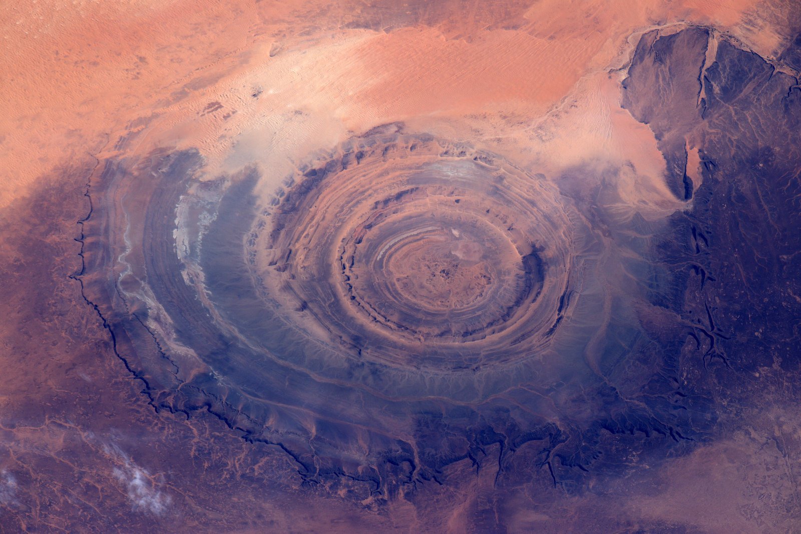 The Richat Structure or “Bulls Eye” in Mauritania.