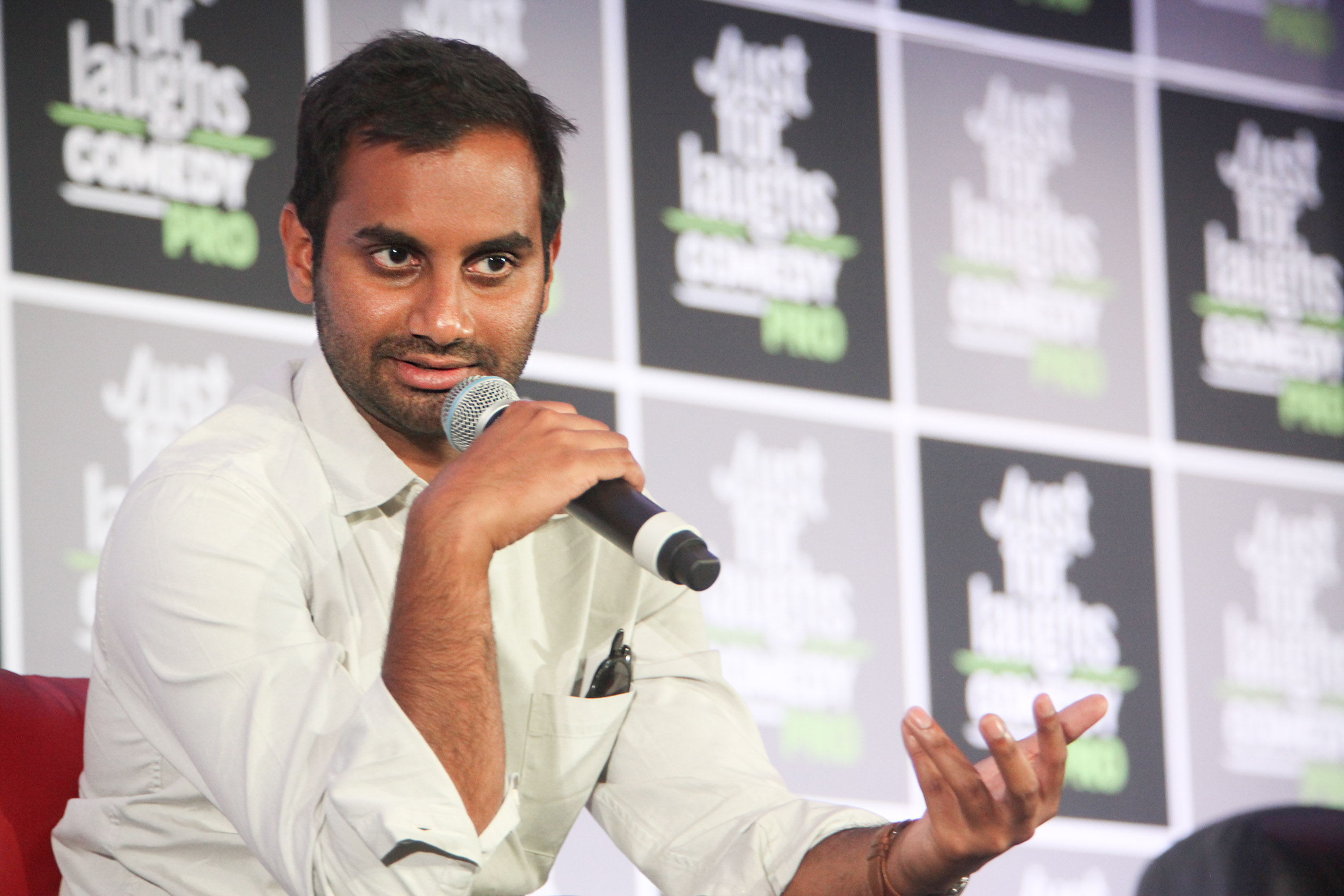 Comedian/Actor Aziz Ansari attends Master of None cast panel at Just for Laughs Comedy Festival held at The Hyatt Regency Montreal on July 29, 2016 in Montreal, Canada. (GP Images—WireImage)