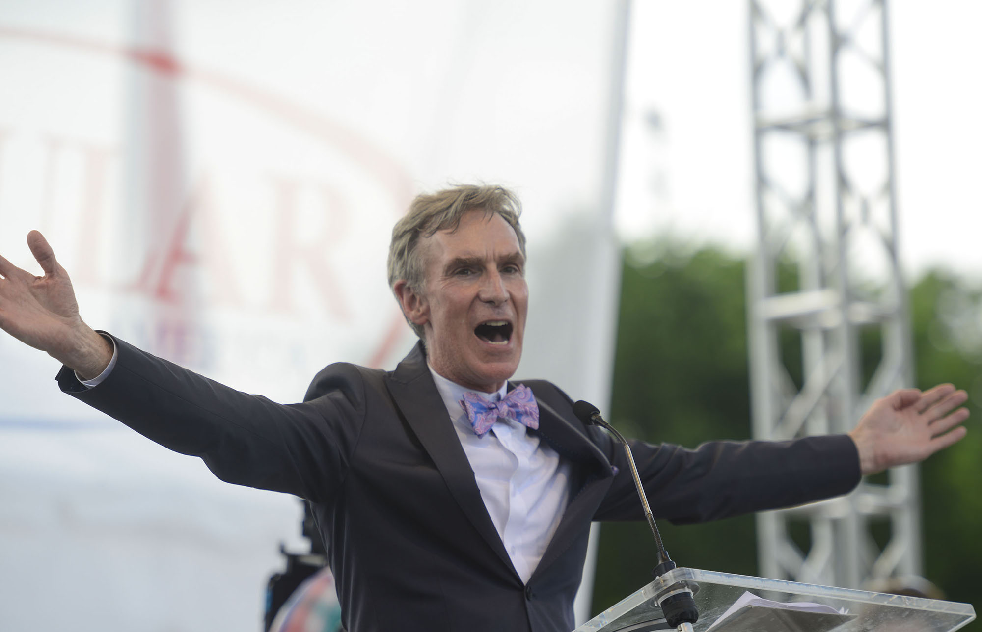Bill Nye the Science Guy speaks at the Reason Rally 2016 at Lincoln Memorial on June 4, 2016 in Washington, DC.  (Photo by Riccardo S. Savi/Getty Images) (Riccardo S. Savi&mdash;Getty Images)