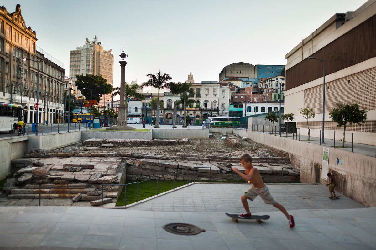 The remains of a stone wharf where arriving slave ships were once docked in Rio de Janeiro, Brazil, on Jan. 8, 2014.