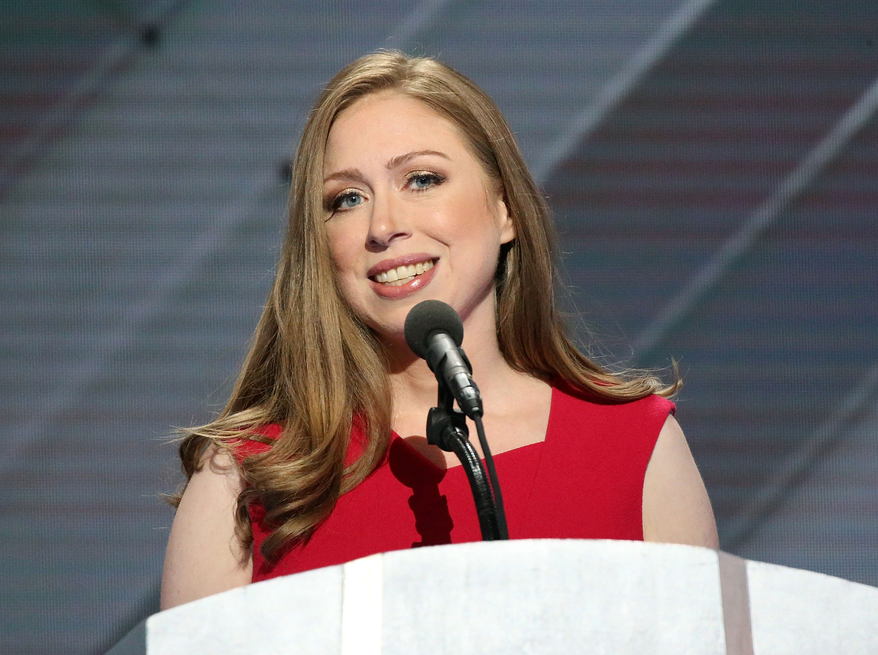 Chelsea Clinton delivers remarks on the fourth day of the Democratic National Convention at the Wells Fargo Center on July 28, 2016 in Philadelphia. (Paul Morigi—WireImage)