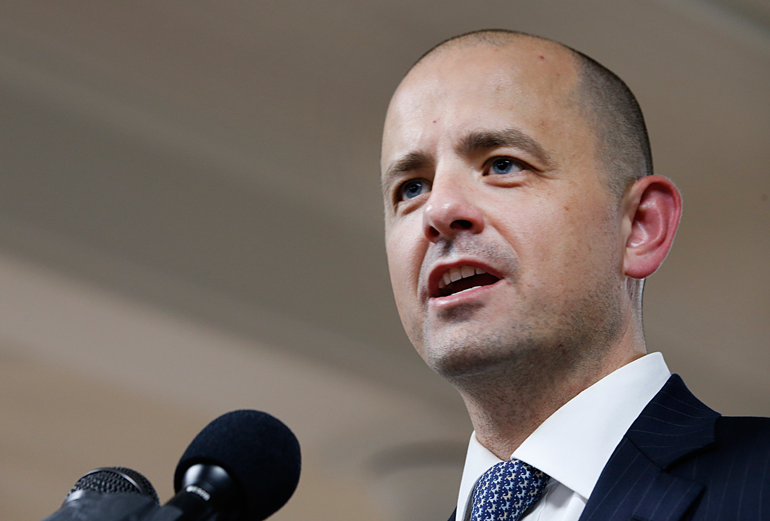 Former CIA agent Evan McMullin announces his presidential campaign as an Independent candidate in Salt Lake City on Aug. 10, 2016. (George Frey—Getty Images)
