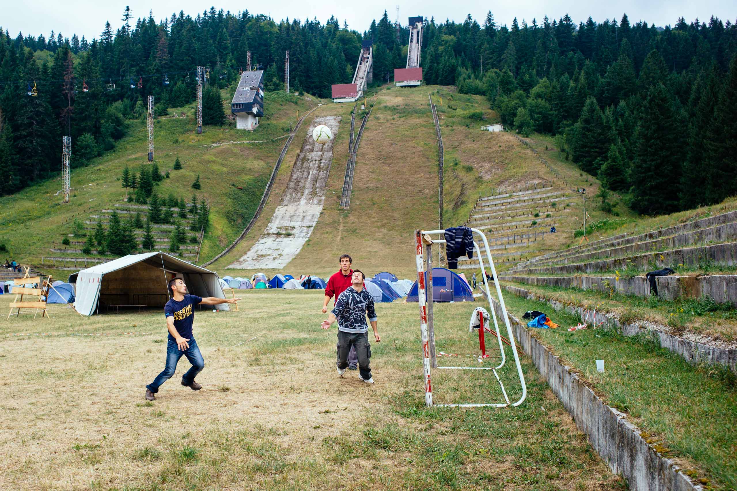 The former ski jump grounds on Igman Mountain in Sarajevo, host of the 1984 Winter Olympics, photographed in July 2012.