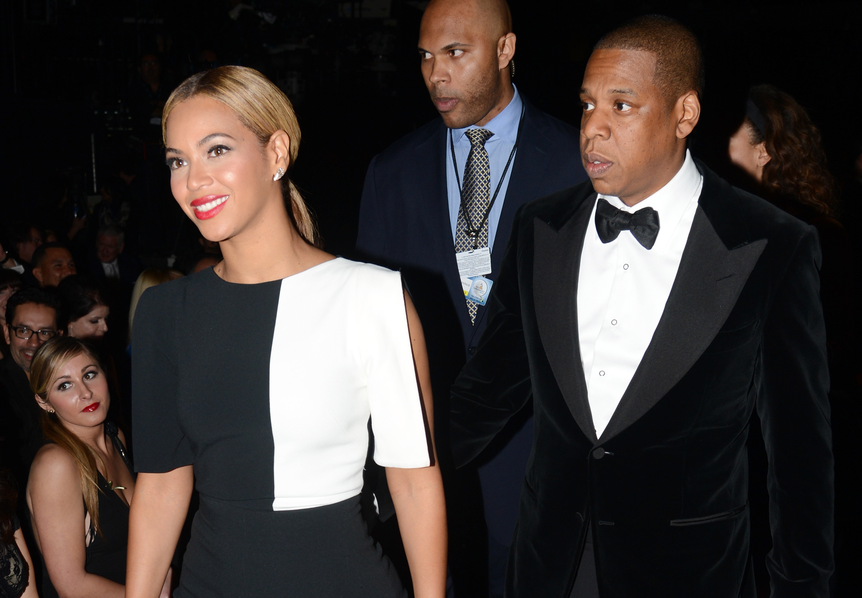 Beyonce and Jay-Z attend the 55th Annual GRAMMY Awards at [f500link]Staples[/f500link] Center on February 10, 2013 in Los Angeles, California. (Photo by Jeff Kravitz/FilmMagic) (Jeff Kravitz—FilmMagic)