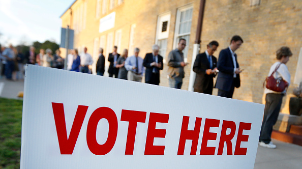 Voters line up to cast their ballots on Super Tuesday March 1, 2016 in Fort Worth, Texas. (Ron Jenkins—2016 Getty Images)