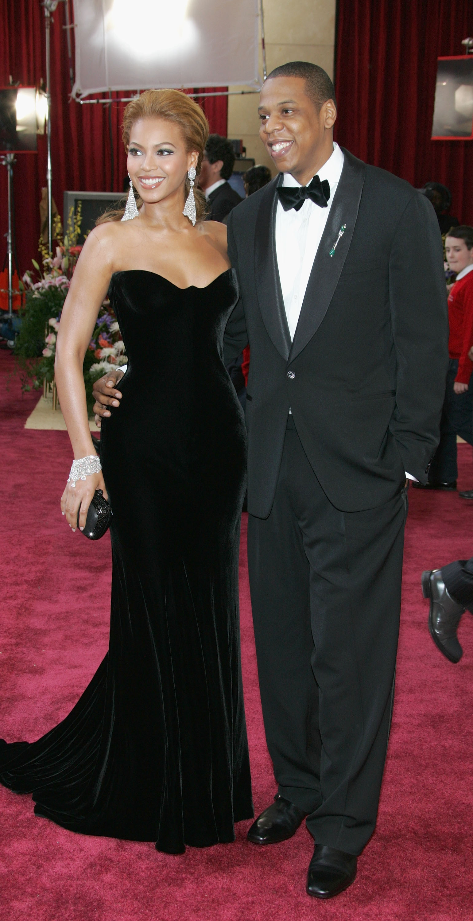 Singer Beyonce Knowles (L) and Def Jam President Jay-Z arrive at the 77th Annual Academy Awards on February 27, 2005. (Photo by Vince Bucci/Getty Images) (Vince Bucci—Getty Images)