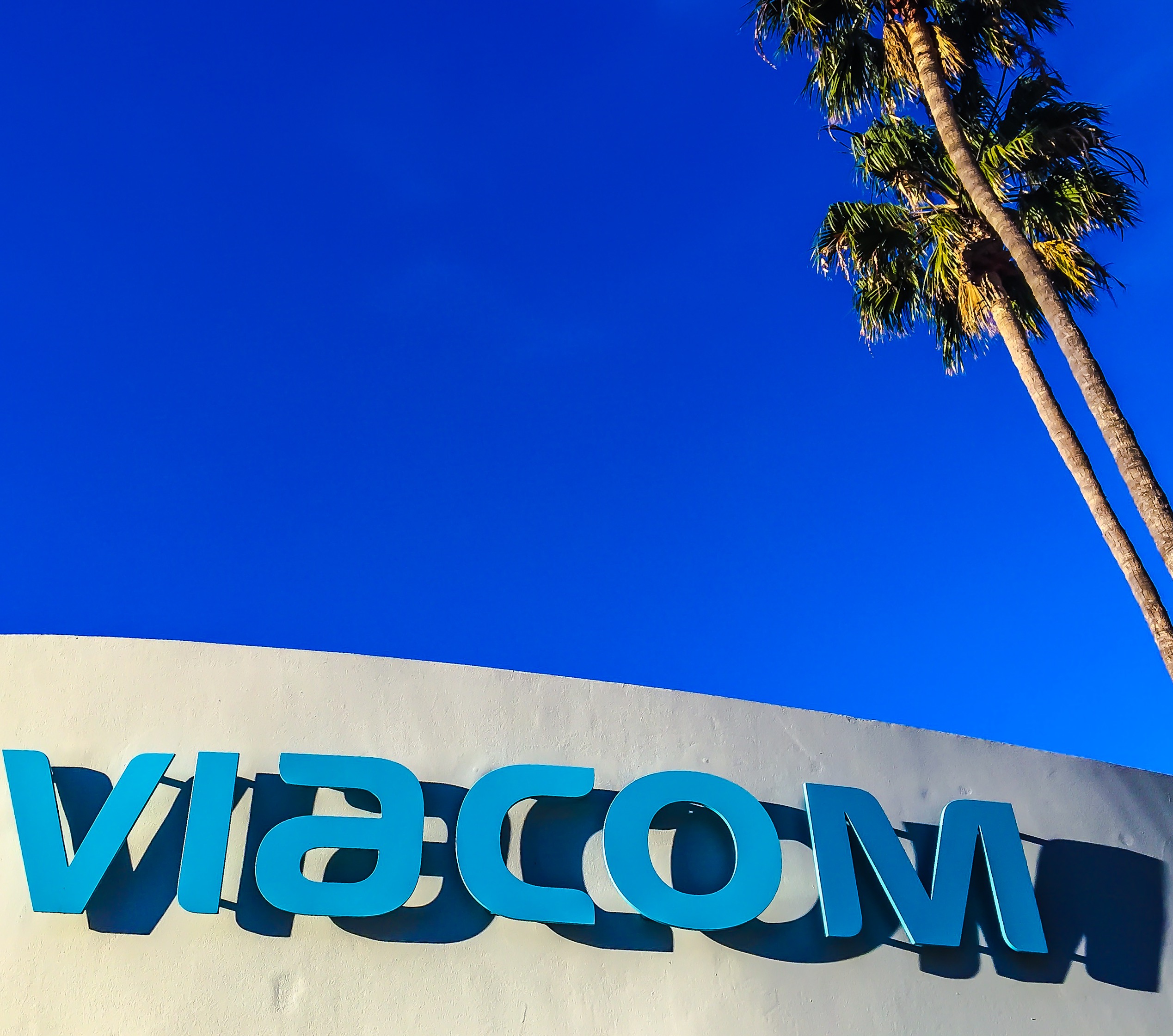 The Viacom corporate logo on the outside of a building leased by Viacom Santa Monica, Ca on Jann 27, 2015. (Bob Berg—Getty Images)