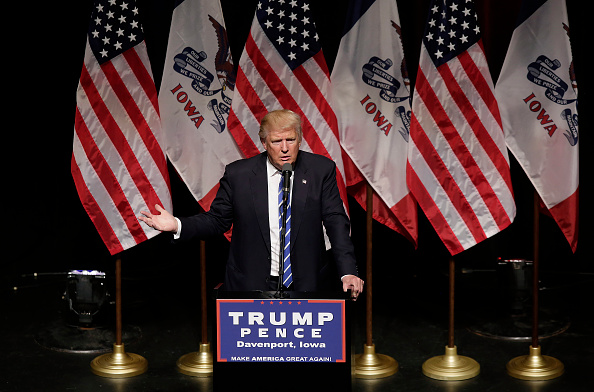 Republican Presidential candidate Donald Trump speaks during a campaign event on July 28, 2016 in Davenport, Iowa.