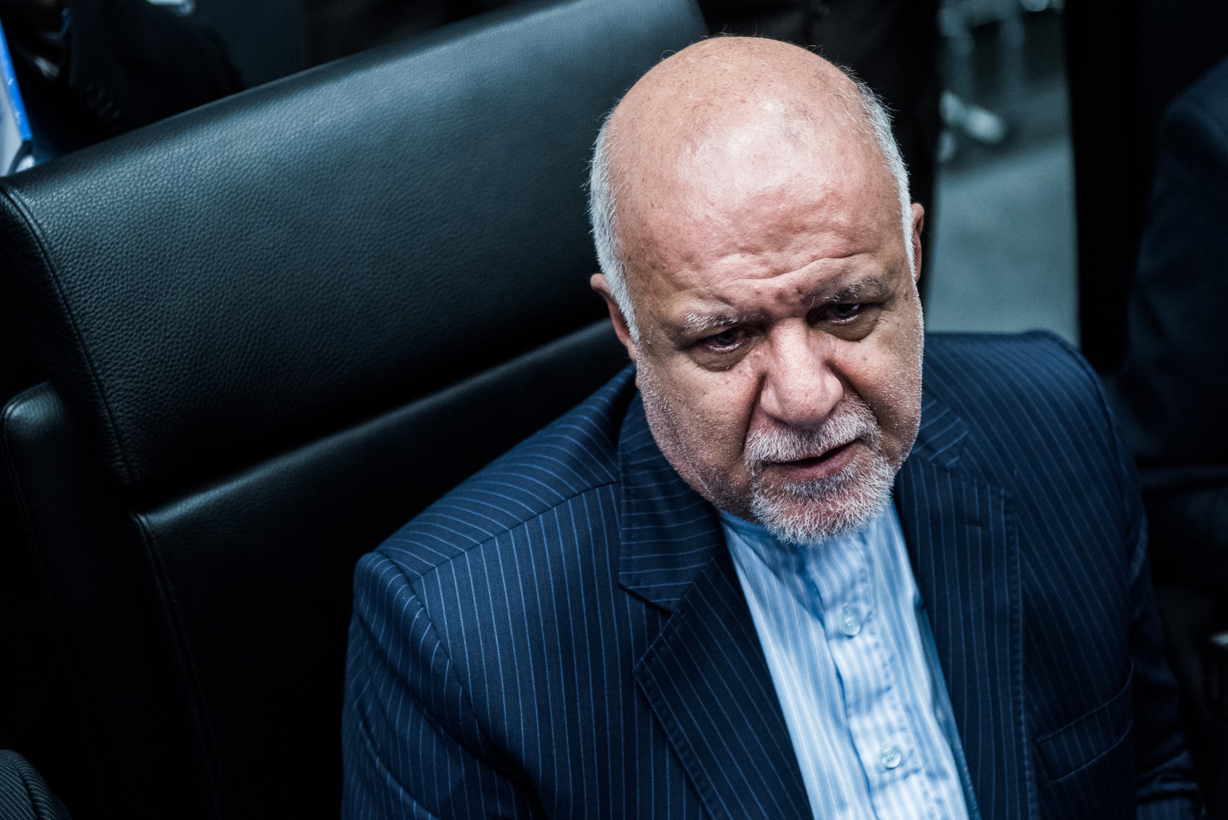 Bijan Namdar Zanganeh, Iran's petroleum minister, looks on ahead of the 169th Organization of Petroleum Exporting Countries (OPEC) meeting in Vienna, Austria, on June 2, 2016.