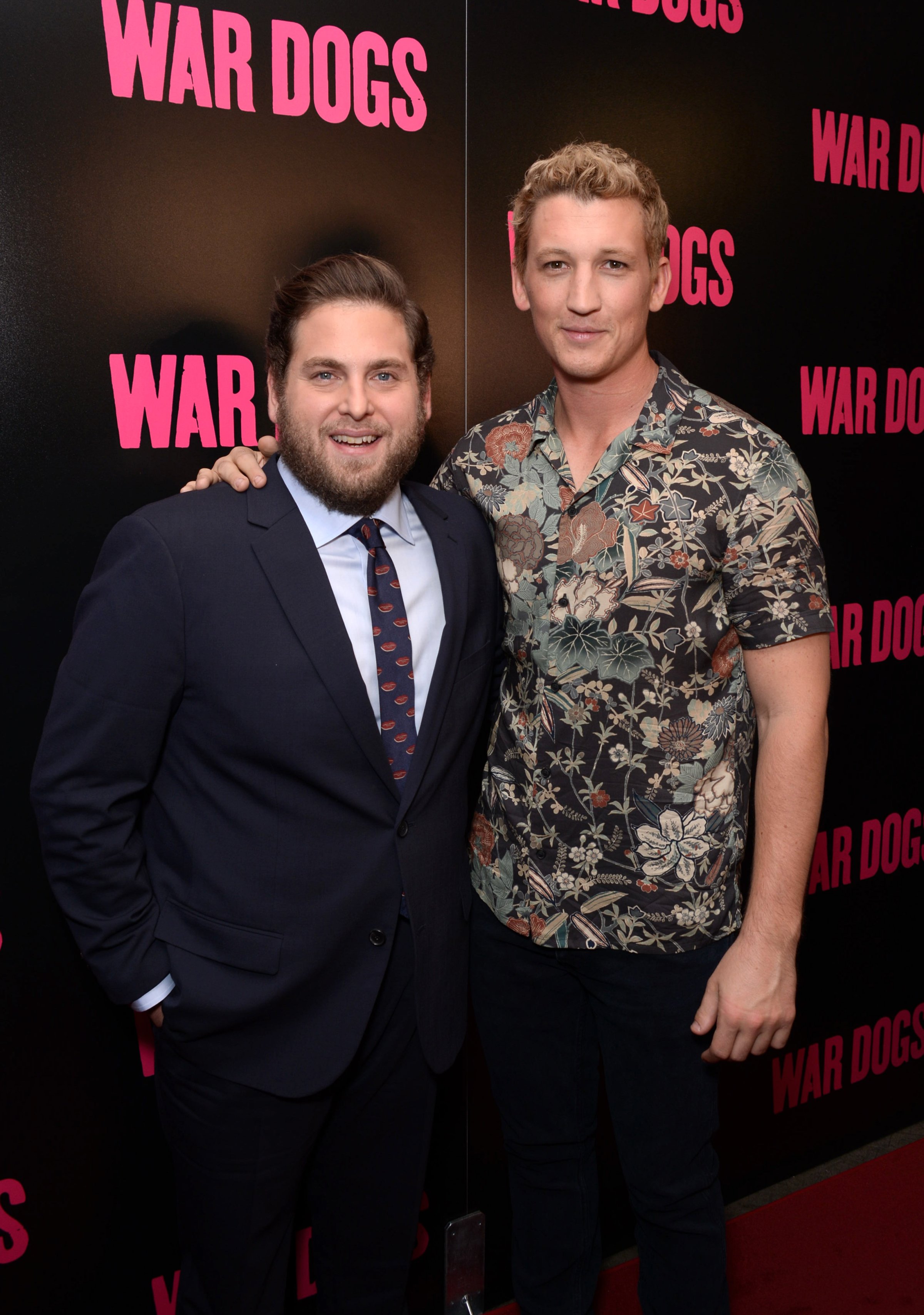 Jonah Hill and Miles Teller attend the "War Dogs" New York premiere on August 3, 2016.