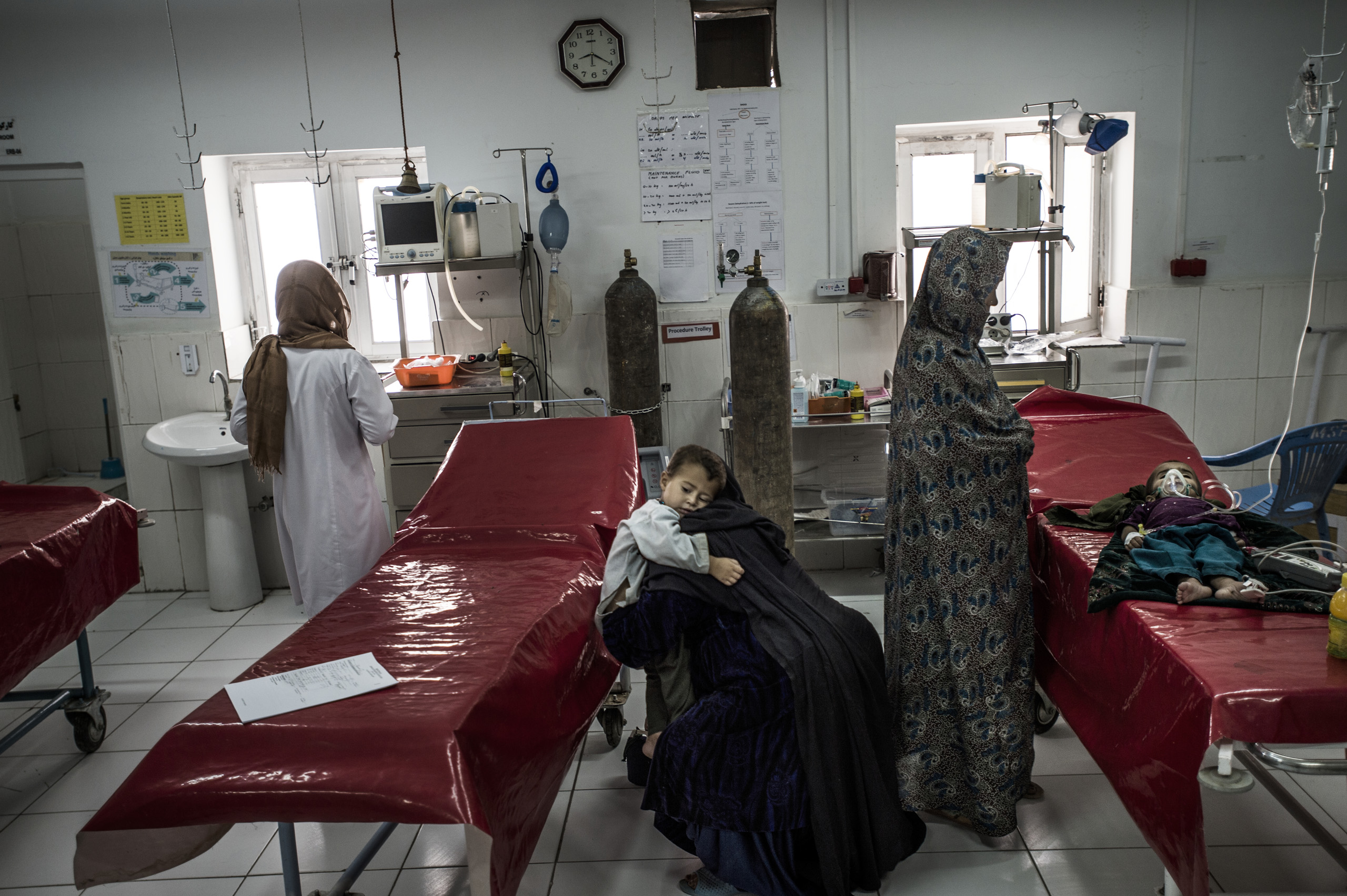 The resuscitation room in the female emergency room at Boost hospital which is run by Doctors Without Borders, Lashkar Gah, Helmand, Afghanistan, June 2016.
