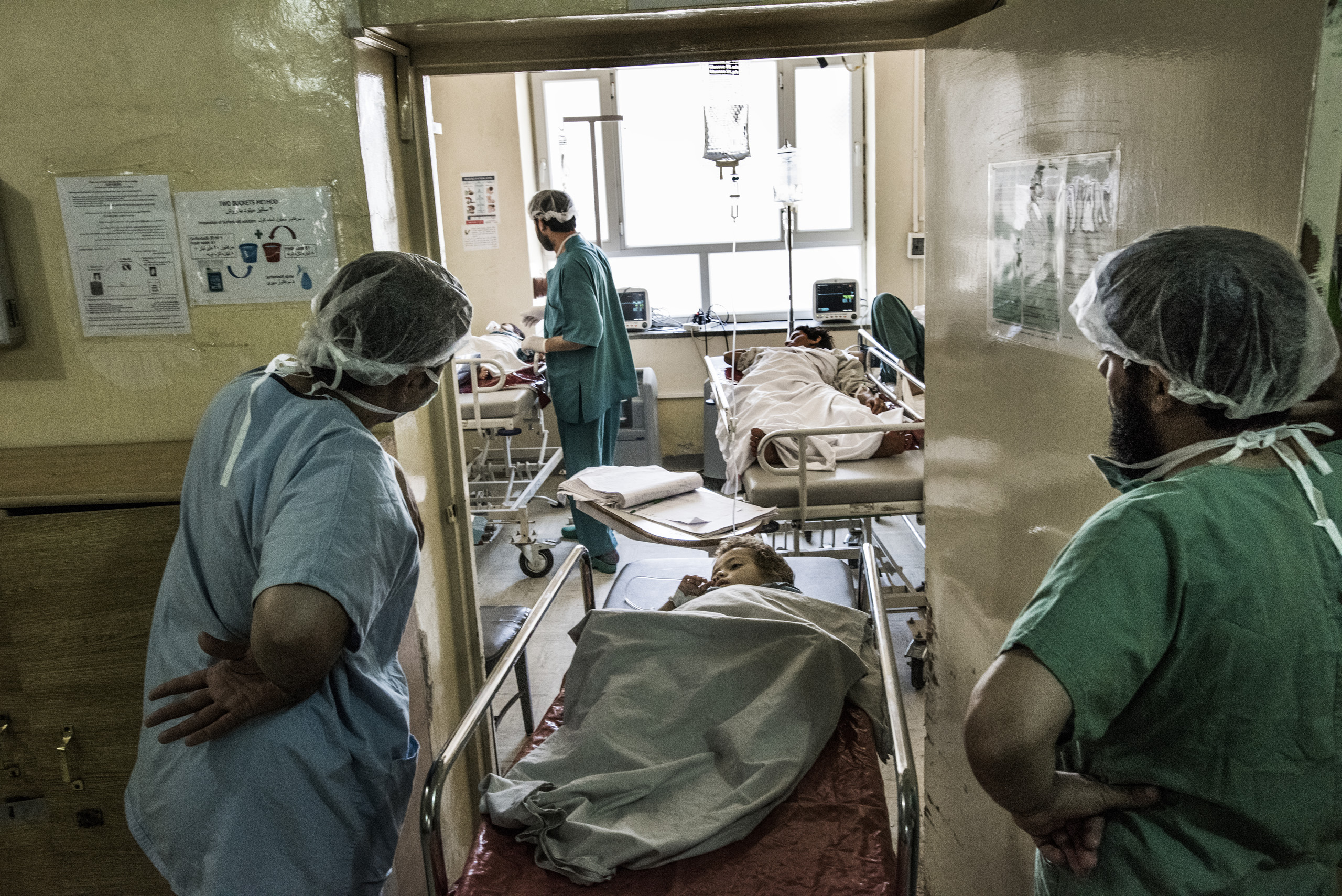 The operating room recovery area in Boost hospital, one of the biggest hospitals run by Doctors Without Borders in the world, Lashkar Gah, Helmand, Afghanistan, June 2016.