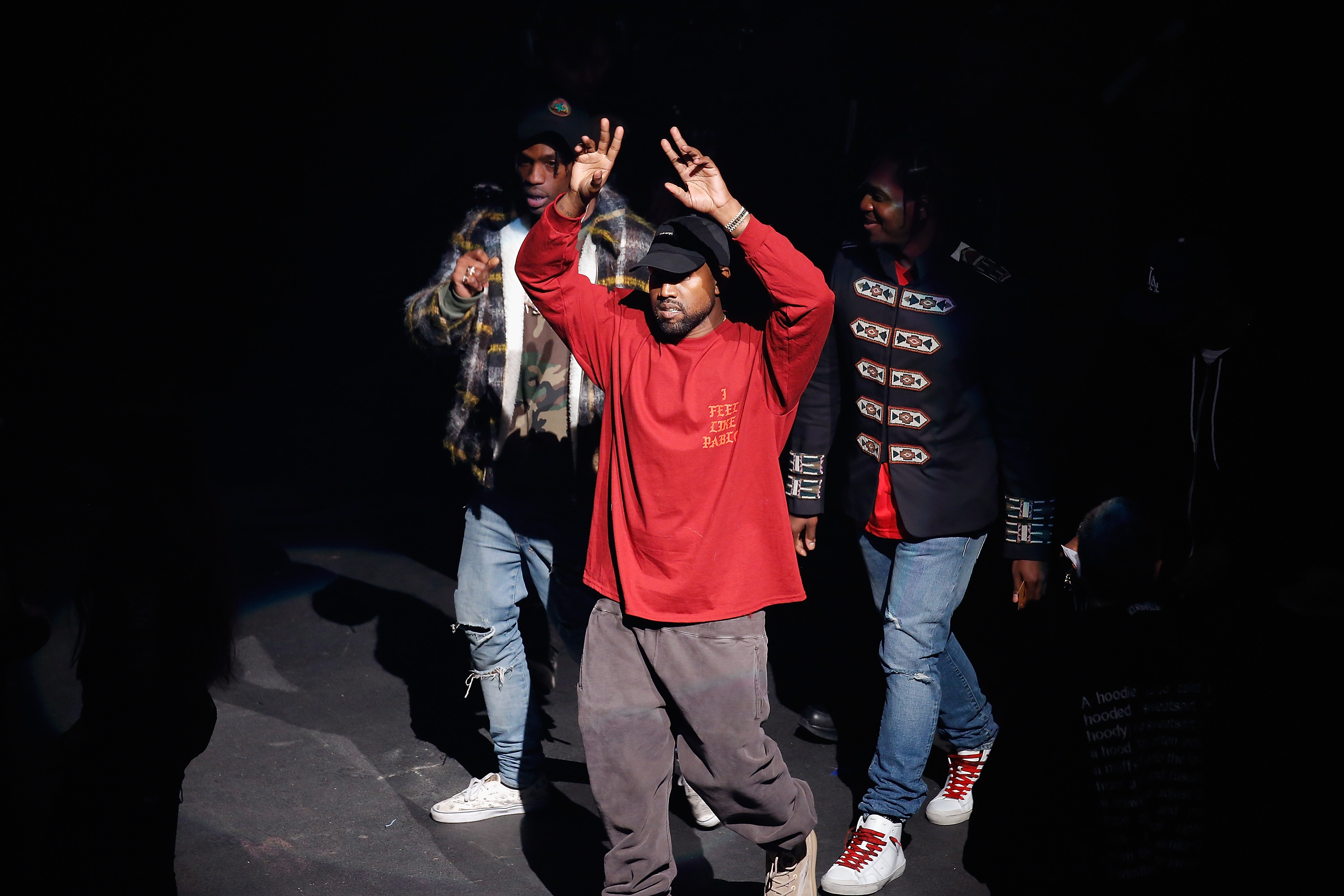 Kanye West performs during Kanye West Yeezy Season 3 on February 11, 2016 in New York City. (JP Yim—Getty Images for Yeezy Season 3)
