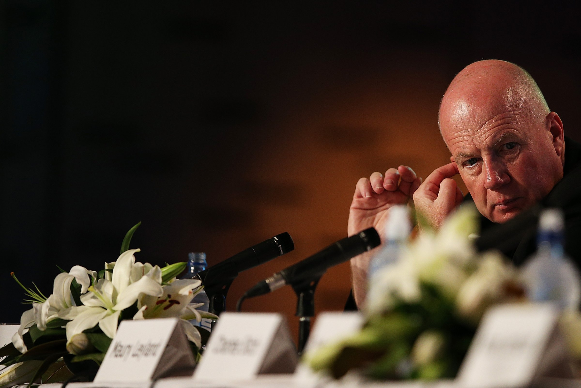 Board member Kevin Roberts attends the Telecom annual general meeting in Auckland, New Zealand on Sept. 28, 2012.
