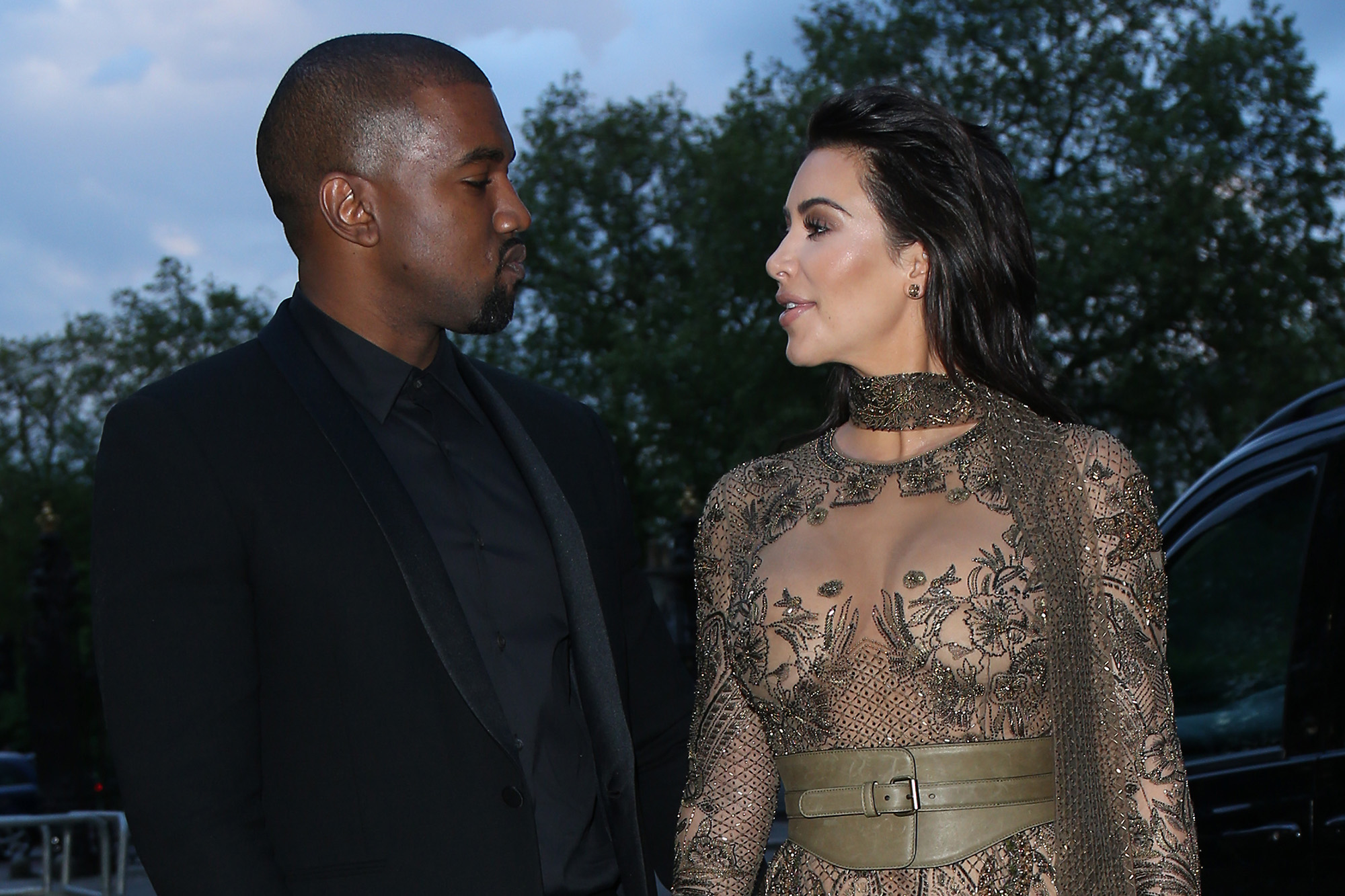 Kim Kardashian West and Kanye West attend the Vogue 100 Gala Dinner at the East Albert Lawn in Kensington Gardens on May 23, 2016 in London, England.  (Photo by Neil Mockford/GC Images) (Neil Mockford&mdash;GC Images)