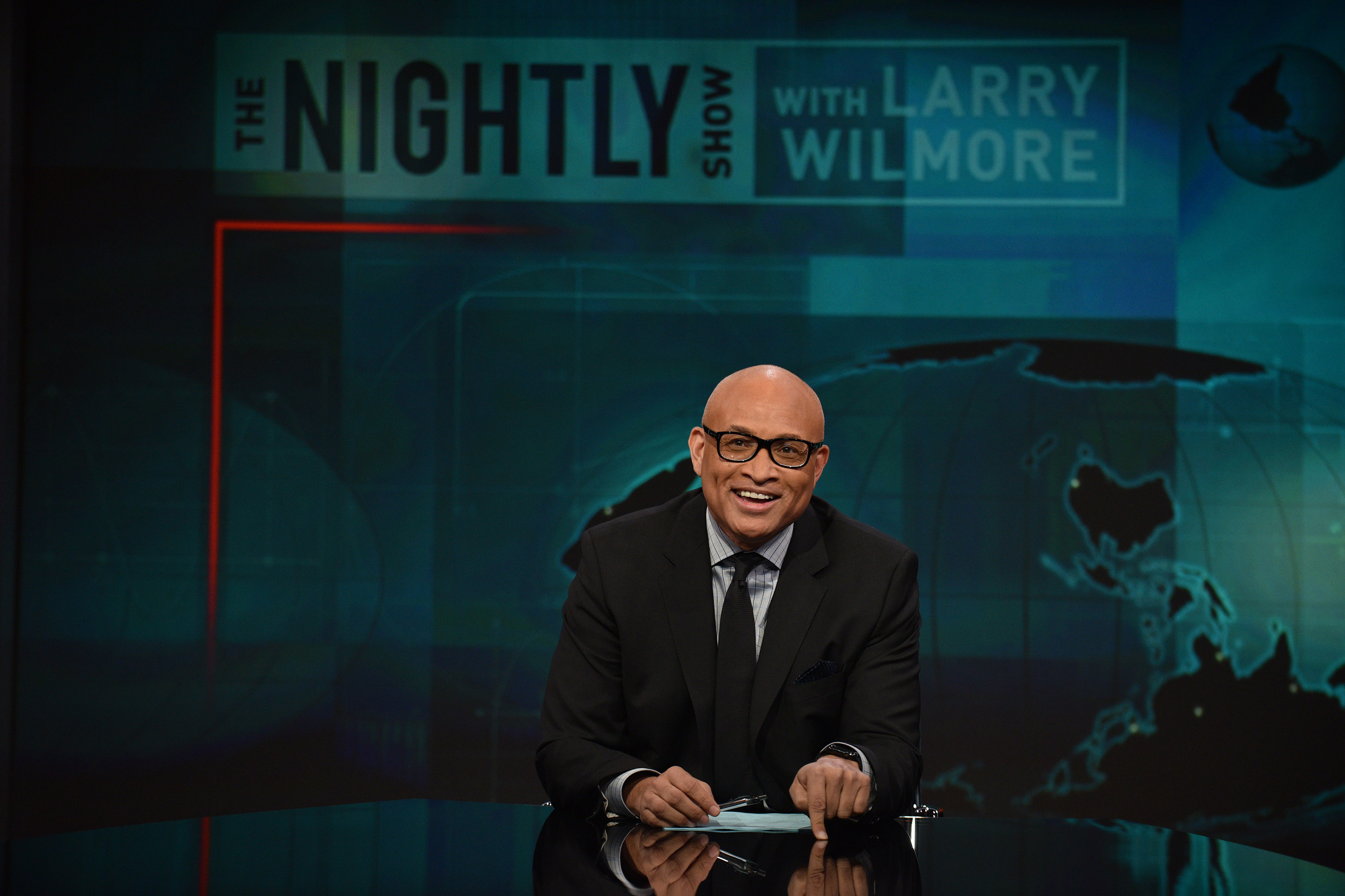 Host Larry Wilmore on "The Nightly Show With Larry Wilmore" on January 5, 2016 in New York City. (Bryan Bedder—Getty Images for Comedy Central)