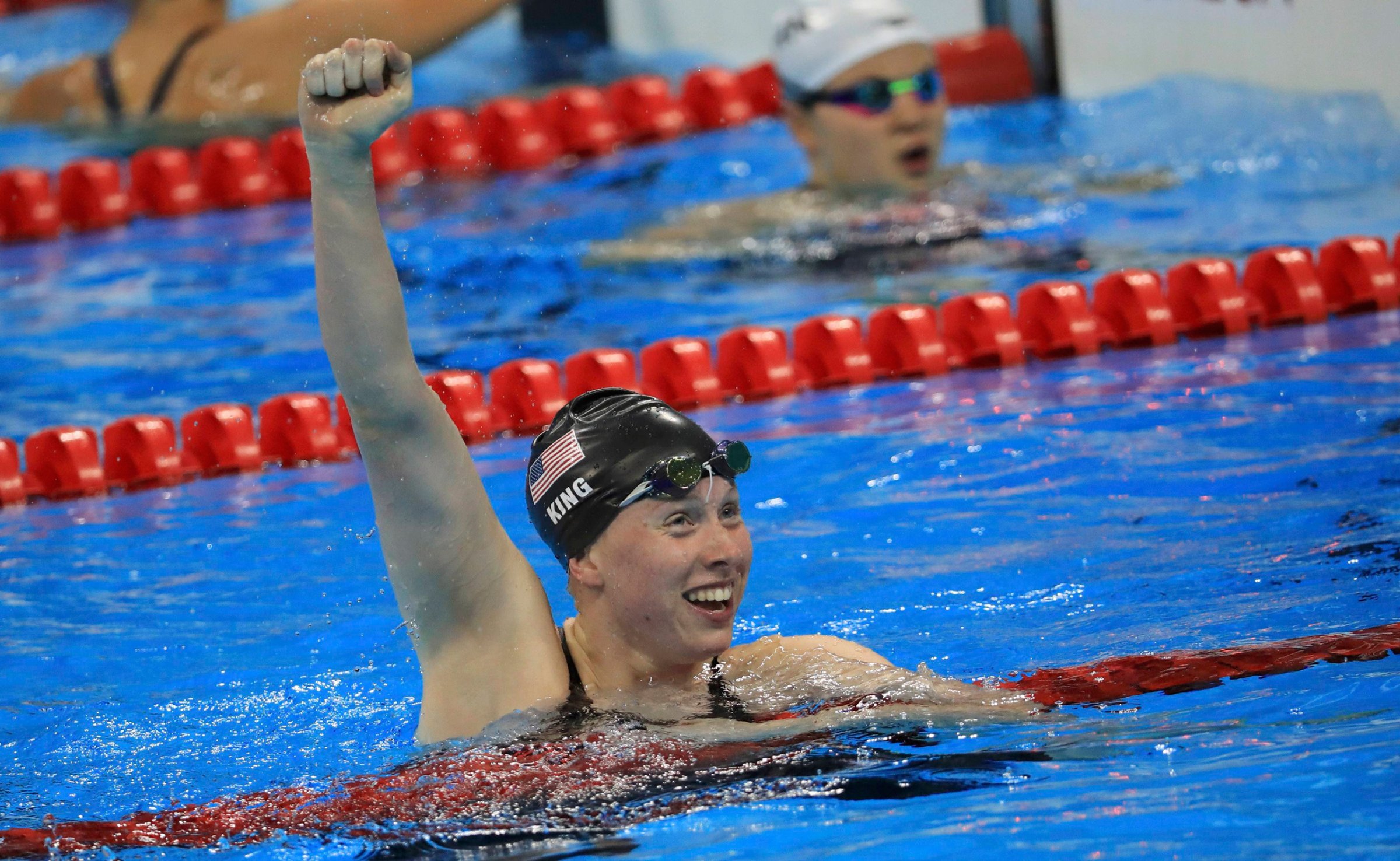 2016 Rio Olympics - Swimming - Final - Women's 100m Breaststroke Final - Olympic Aquatics Stadium - Rio de Janeiro, Brazil - 08/08/2016. Lilly King (USA) of USA reacts after winning the gold medal. REUTERS/Dominic Ebenbichler FOR EDITORIAL USE ONLY. NOT FOR SALE FOR MARKETING OR ADVERTISING CAMPAIGNS. - RTSLZ3G