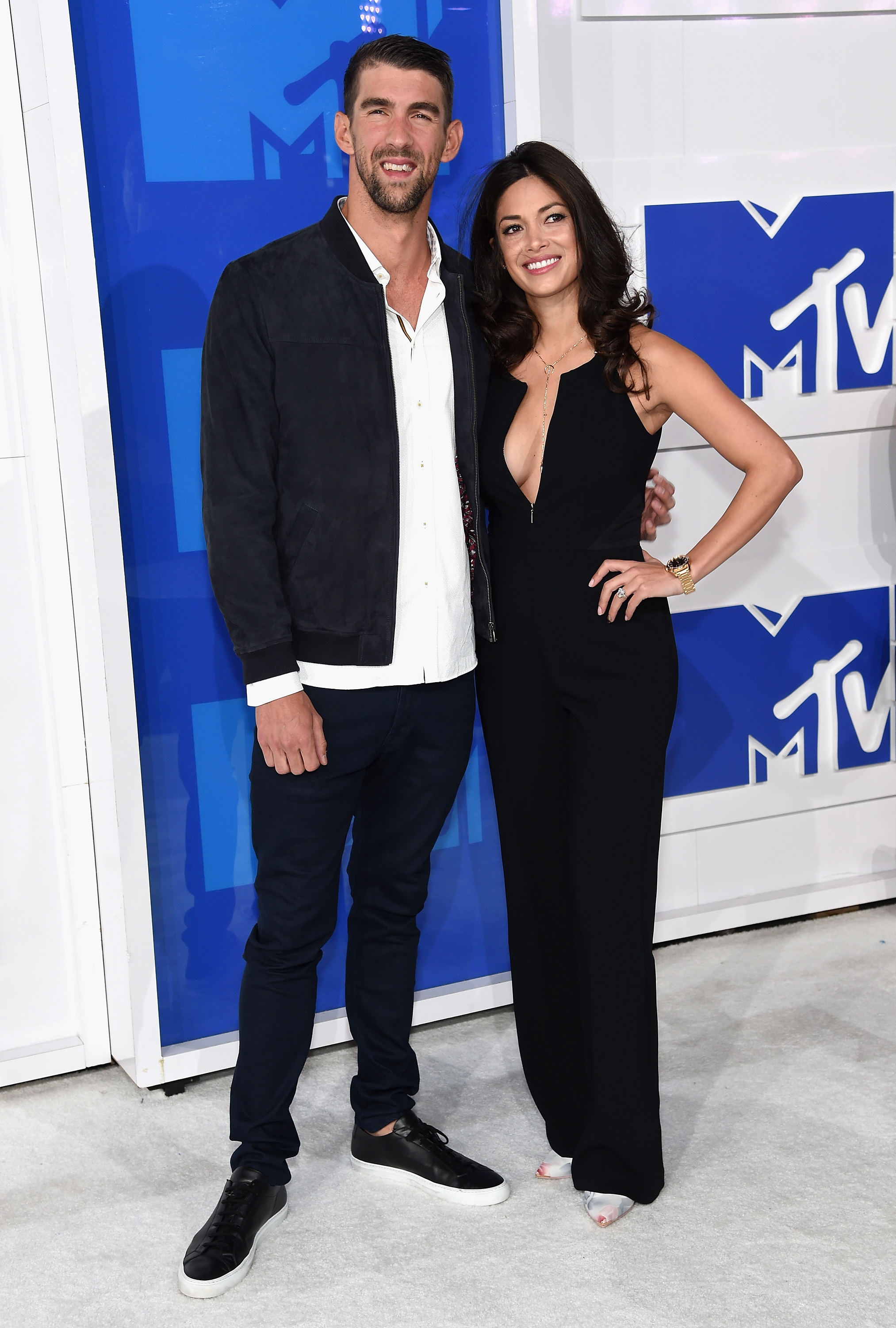 Michael Phelps and Nicole Johnson attend the 2016 MTV Video Music Awards at Madison Square Garden on Aug. 28, 2016 in New York City.