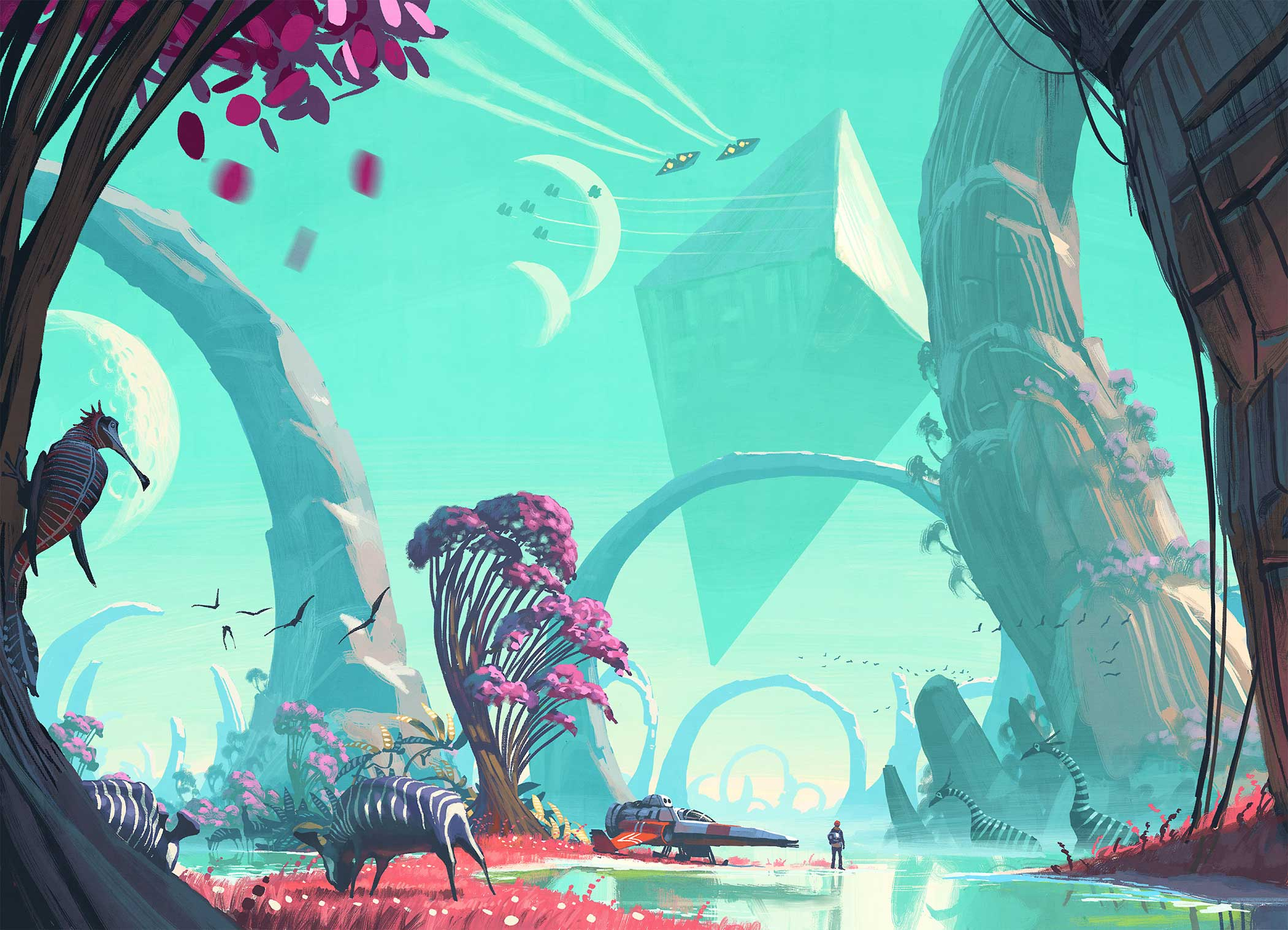 No Man Sky's playgrounds pulse with unearthly lifeforms and stunningly alien vistas
