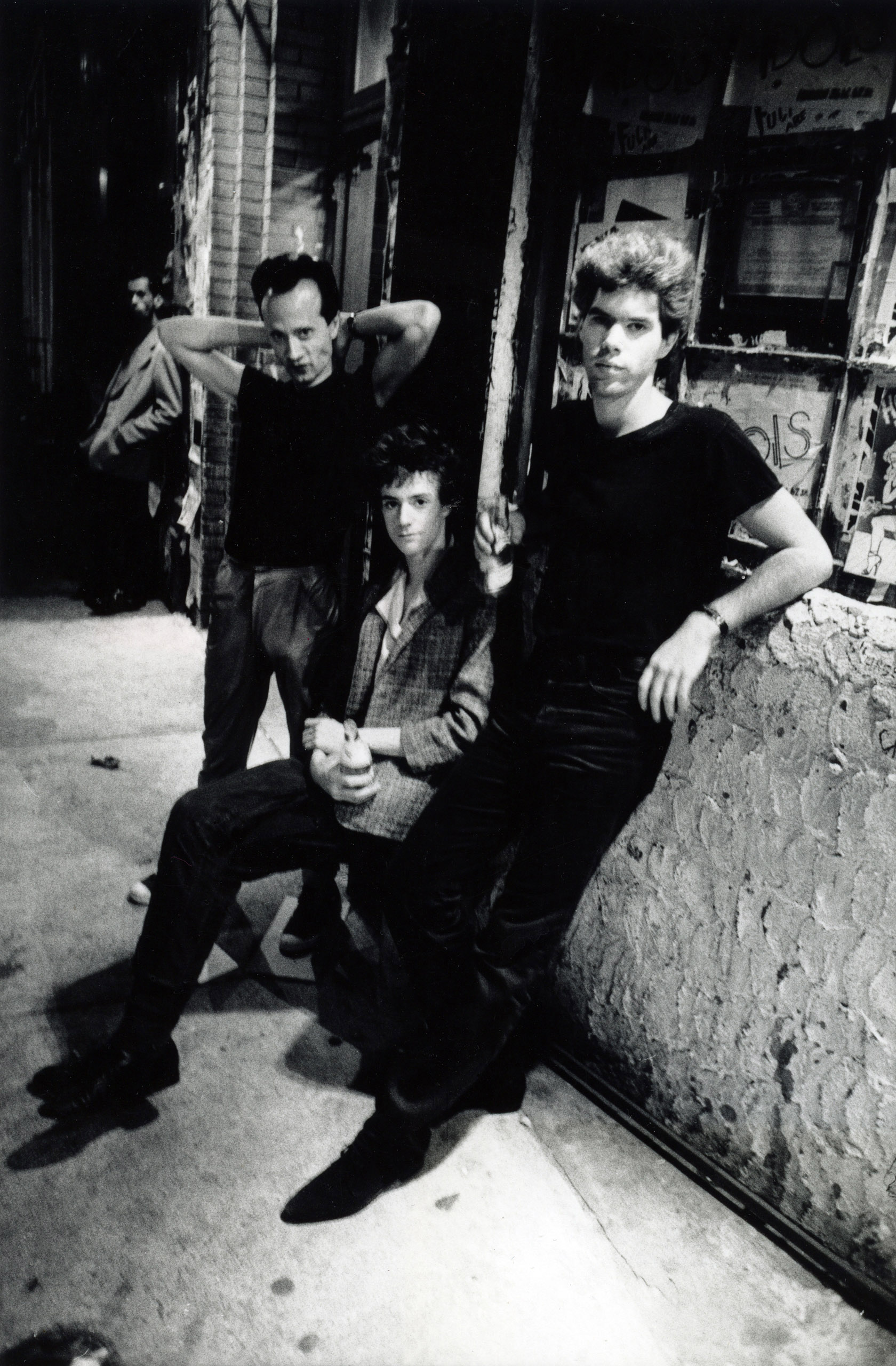Klaus Nomi, Christopher Parker, and Jim Jarmusch, Bowery, 1978.