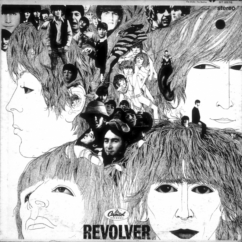 Album cover designed by artist Klaus Voorman for rock and roll band "The Beatles" album entitled "Revolver" which was released in August of 1966. (Michael Ochs Archives / Getty Images)