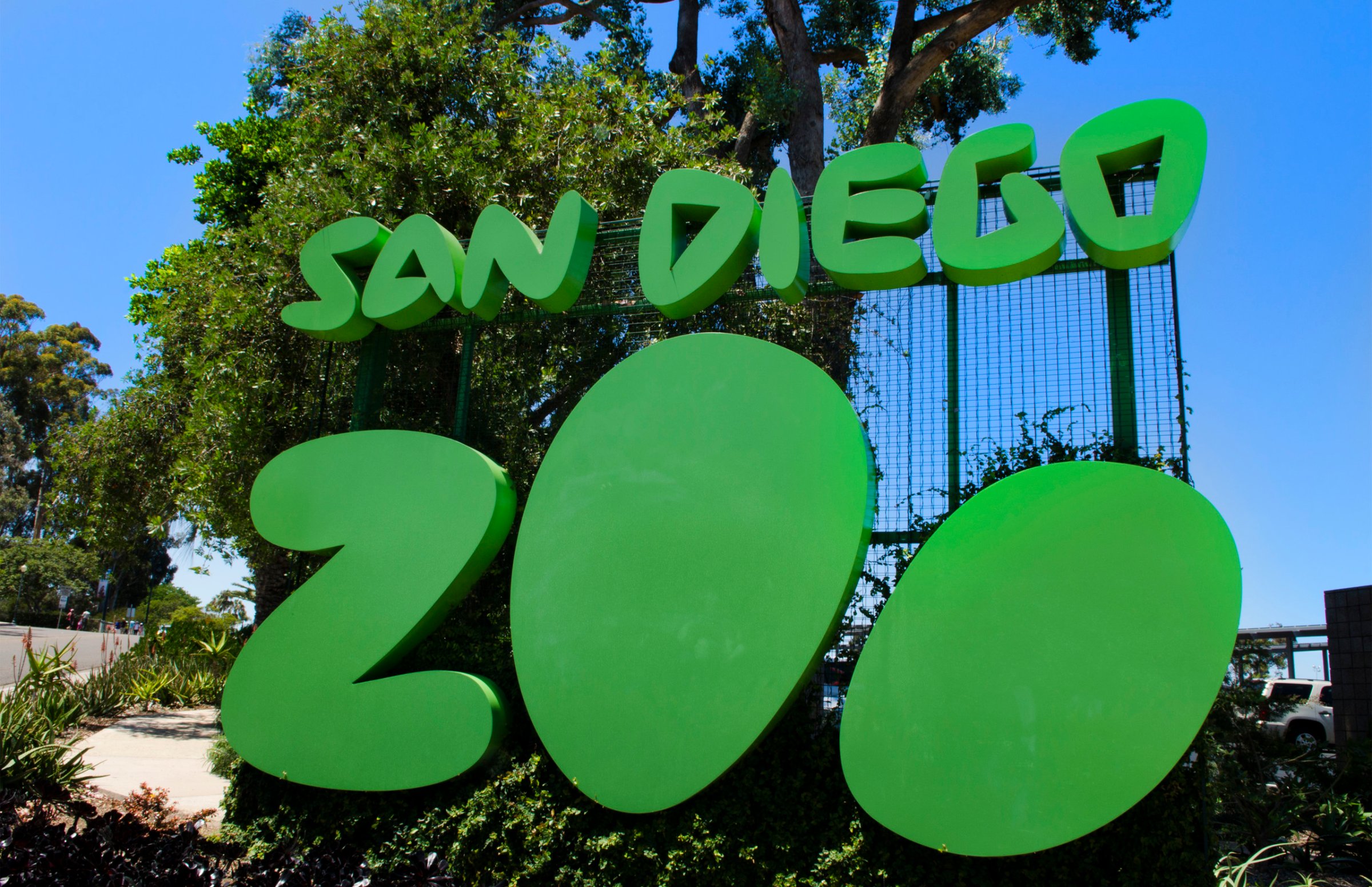Famous San Diego Zoo sign in Balboa Park in San Diego.