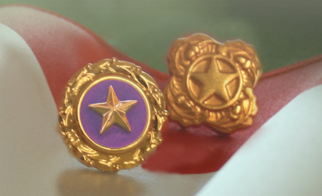 Gold Star pins, worn by close relatives of those who have died in war. (U.S. Army)
