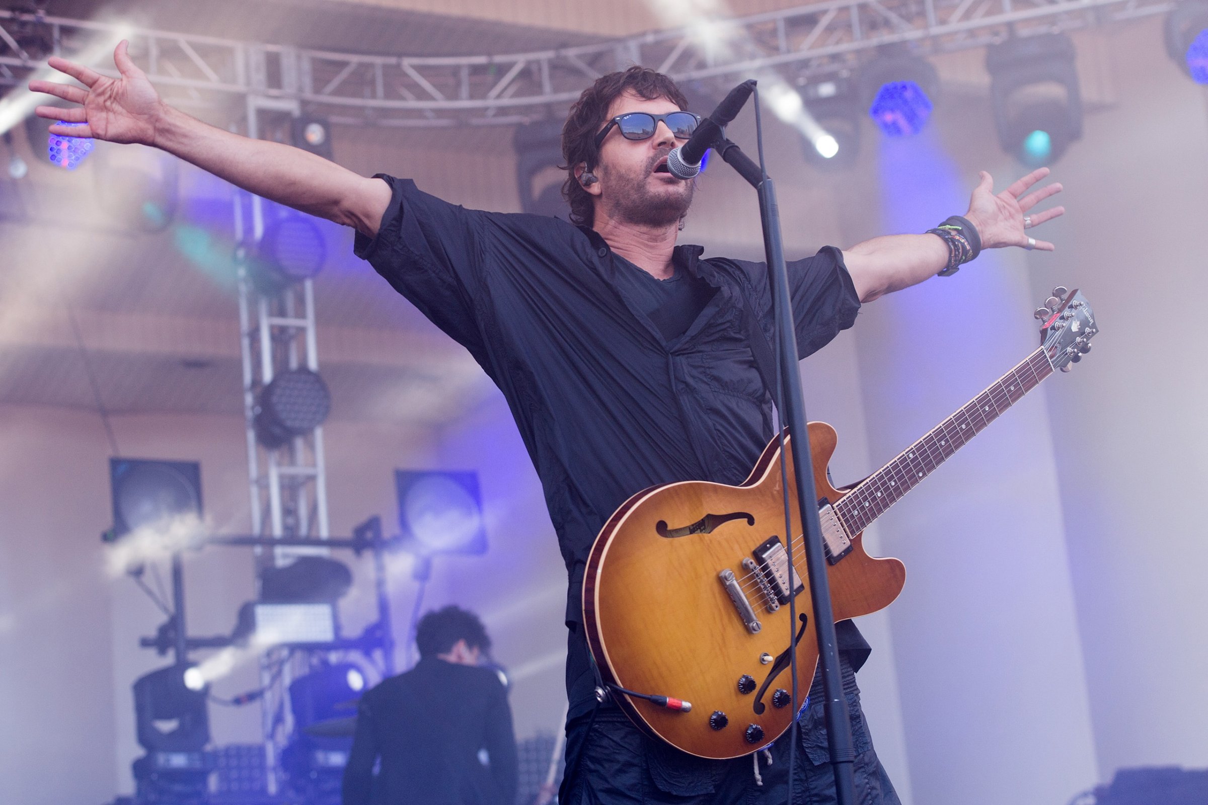 Stephan Jenkins of Third Eye Blind performs during Lollapalooza at Grant Park in Chicago on July 31, 2016.