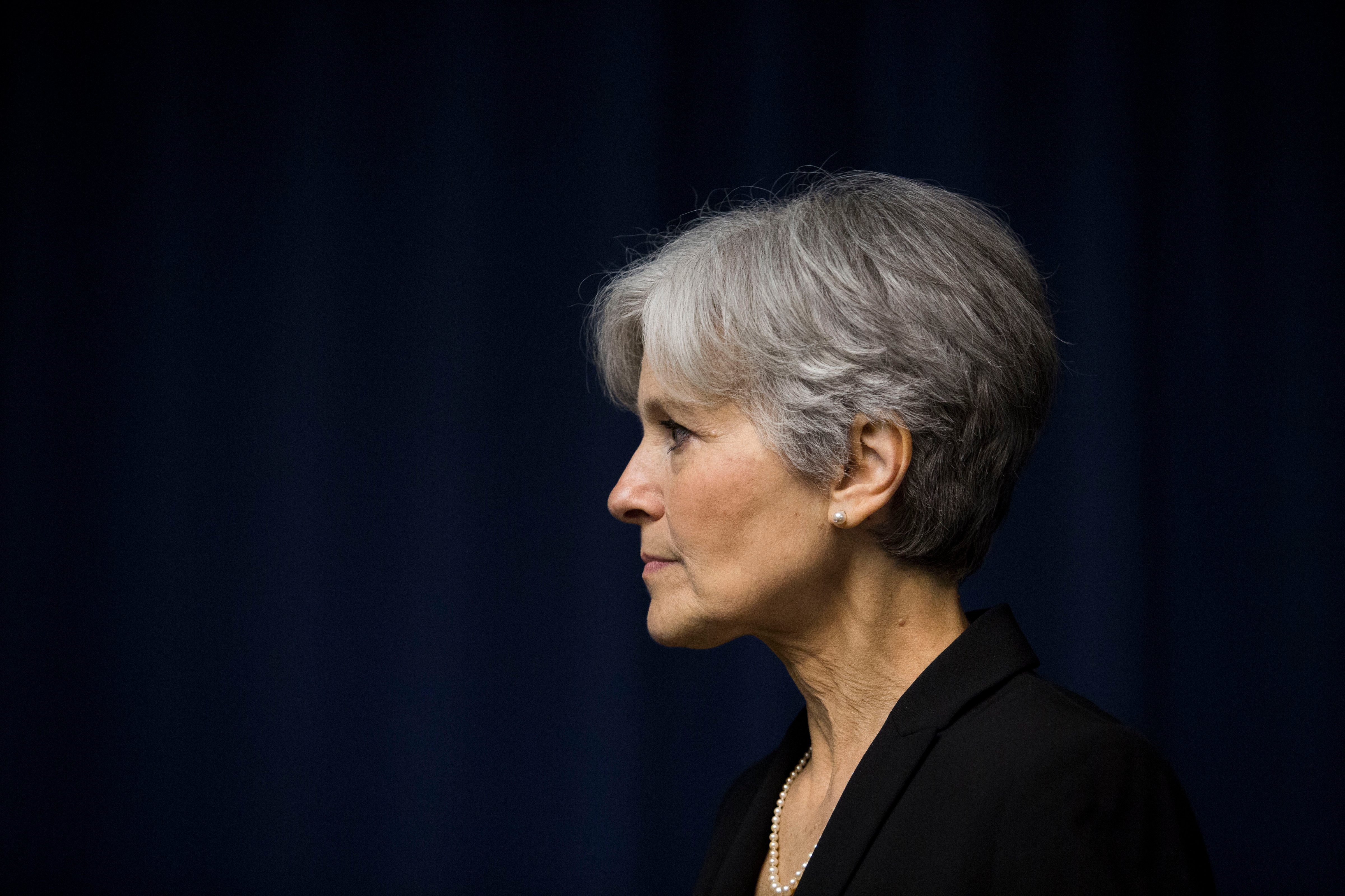 Jill Stein announcing she will seek the Green Party's presidential nomination on June 23, 2015. She is now the party's selection. (Drew Angerer—Getty Images)