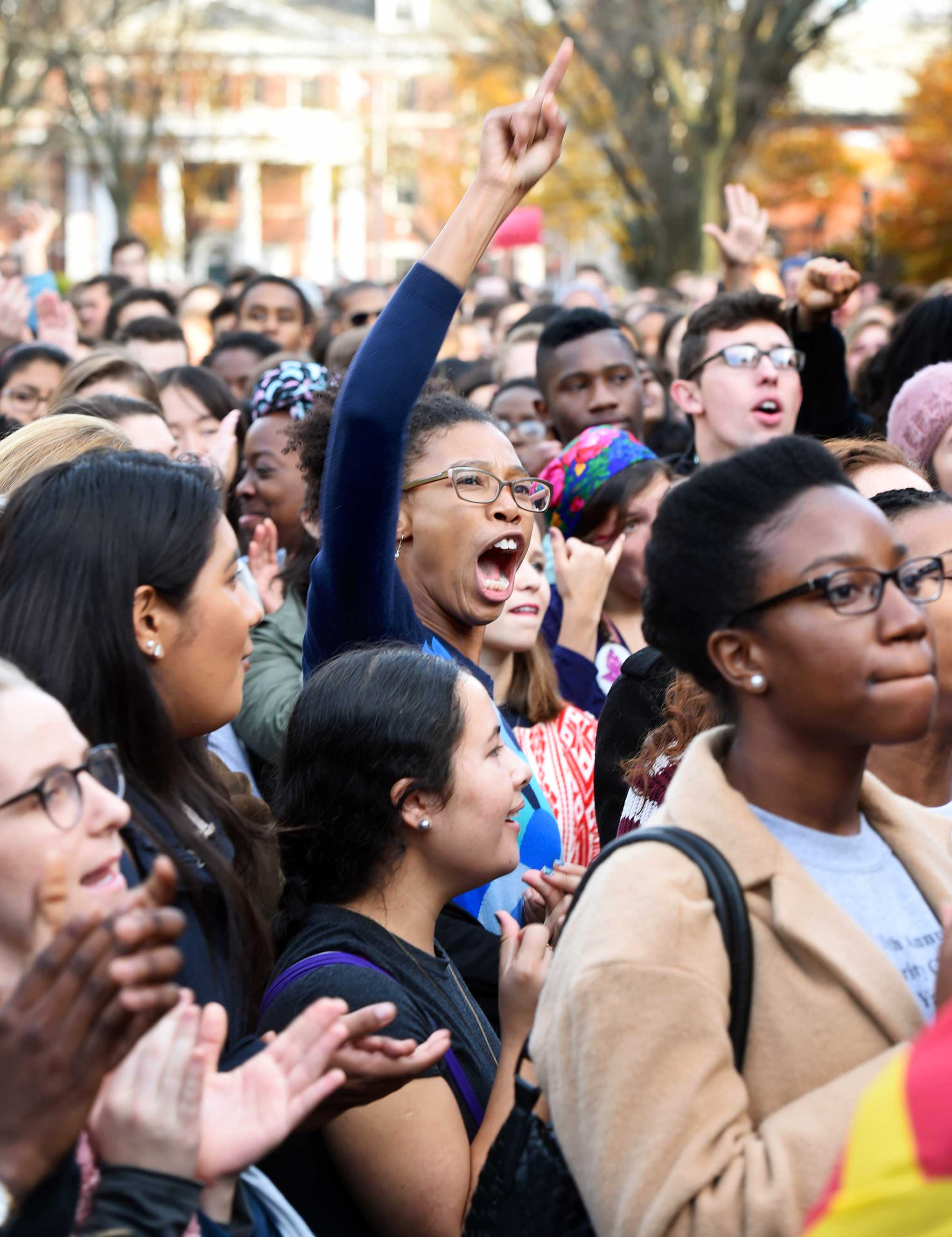 Yale students at a protest against racial insensitivity last November (Arnold Gold—New Haven Register/AP)