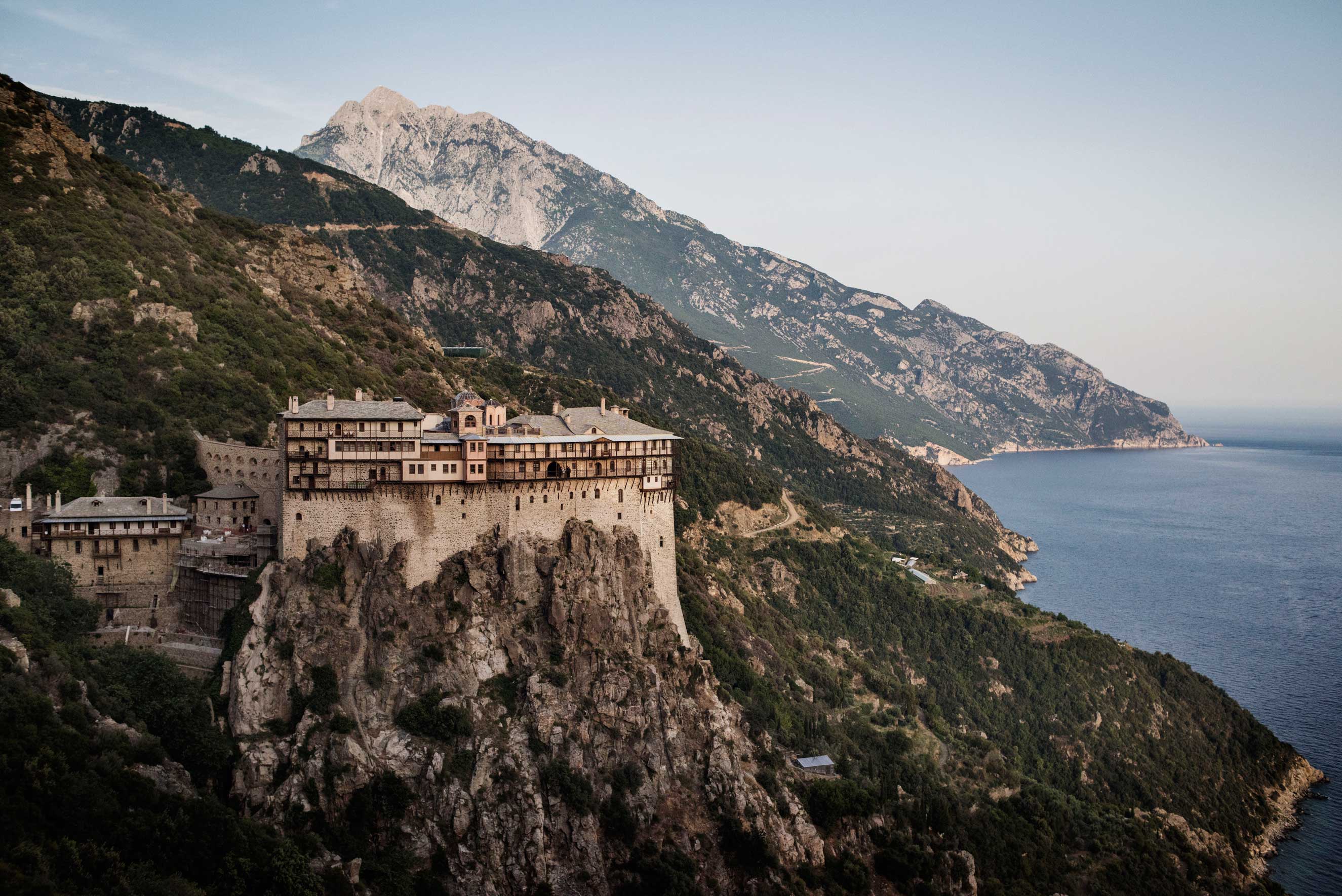 The Simonopetra Monastery sits above the Aegean Sea on the Mount Athos peninsula (Yuri Kozyrev for TIME)